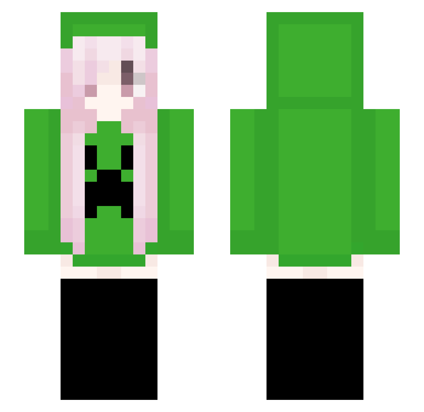 Phosphate Minecraft skin, front and back view