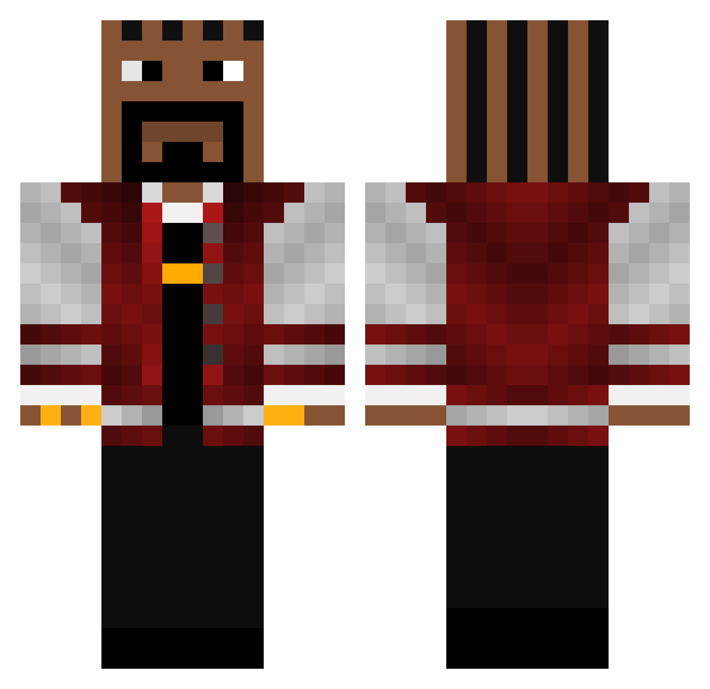 yuila Minecraft skin, front and back view
