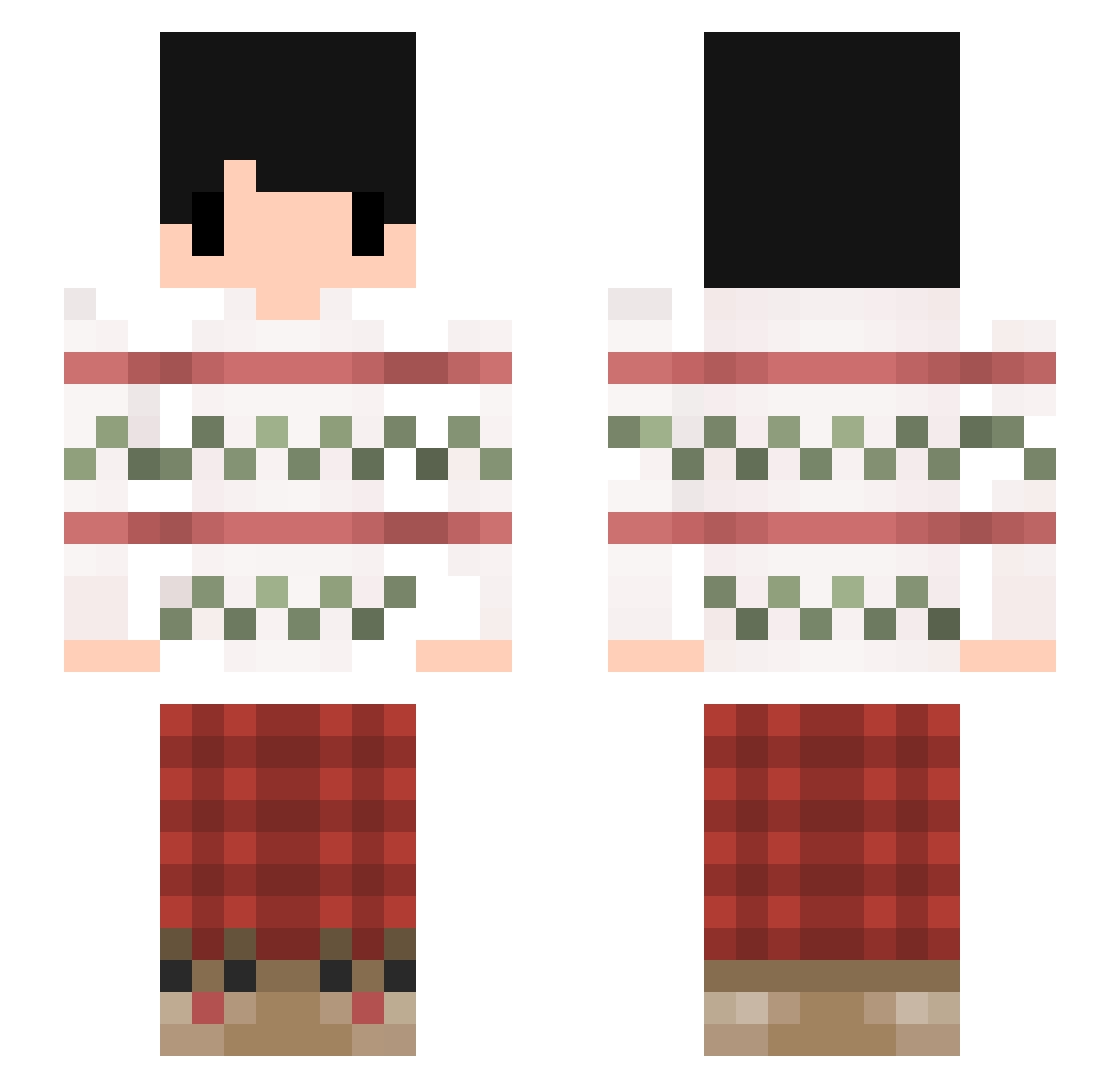 Ant1213 Minecraft skin, front and back view