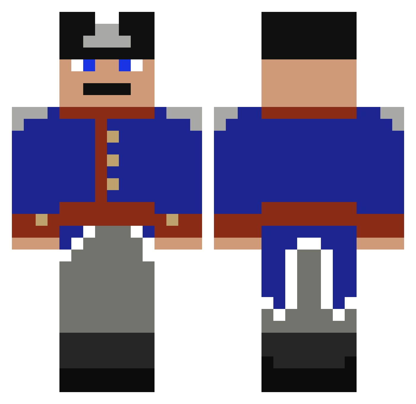 Gwenneth Minecraft skin, front and back view