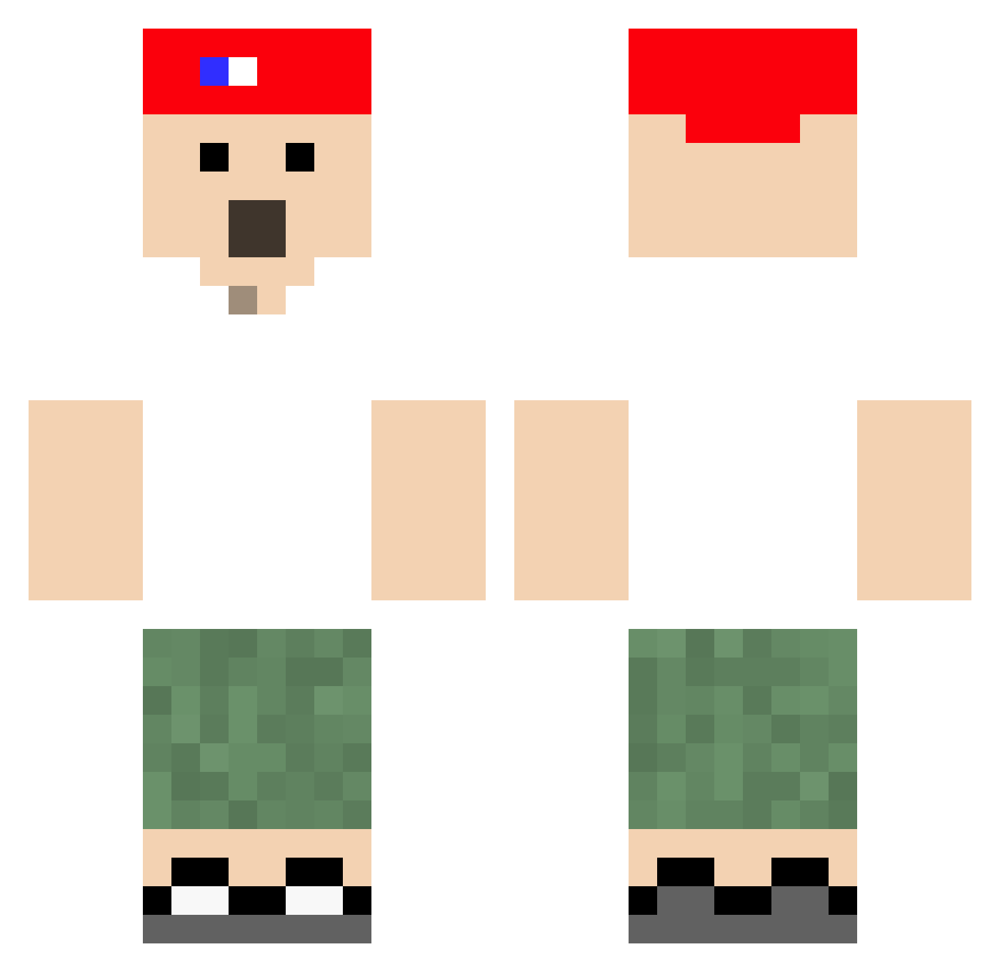 dinnyecraft Minecraft skin, front and back view