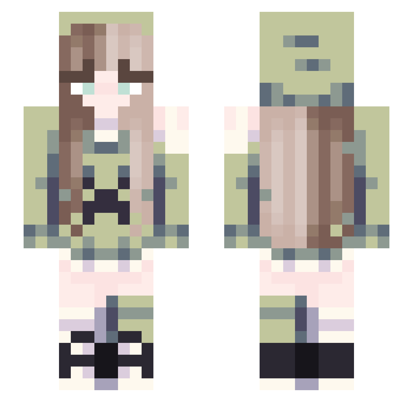 Hirobinstevesh Minecraft skin, front and back view