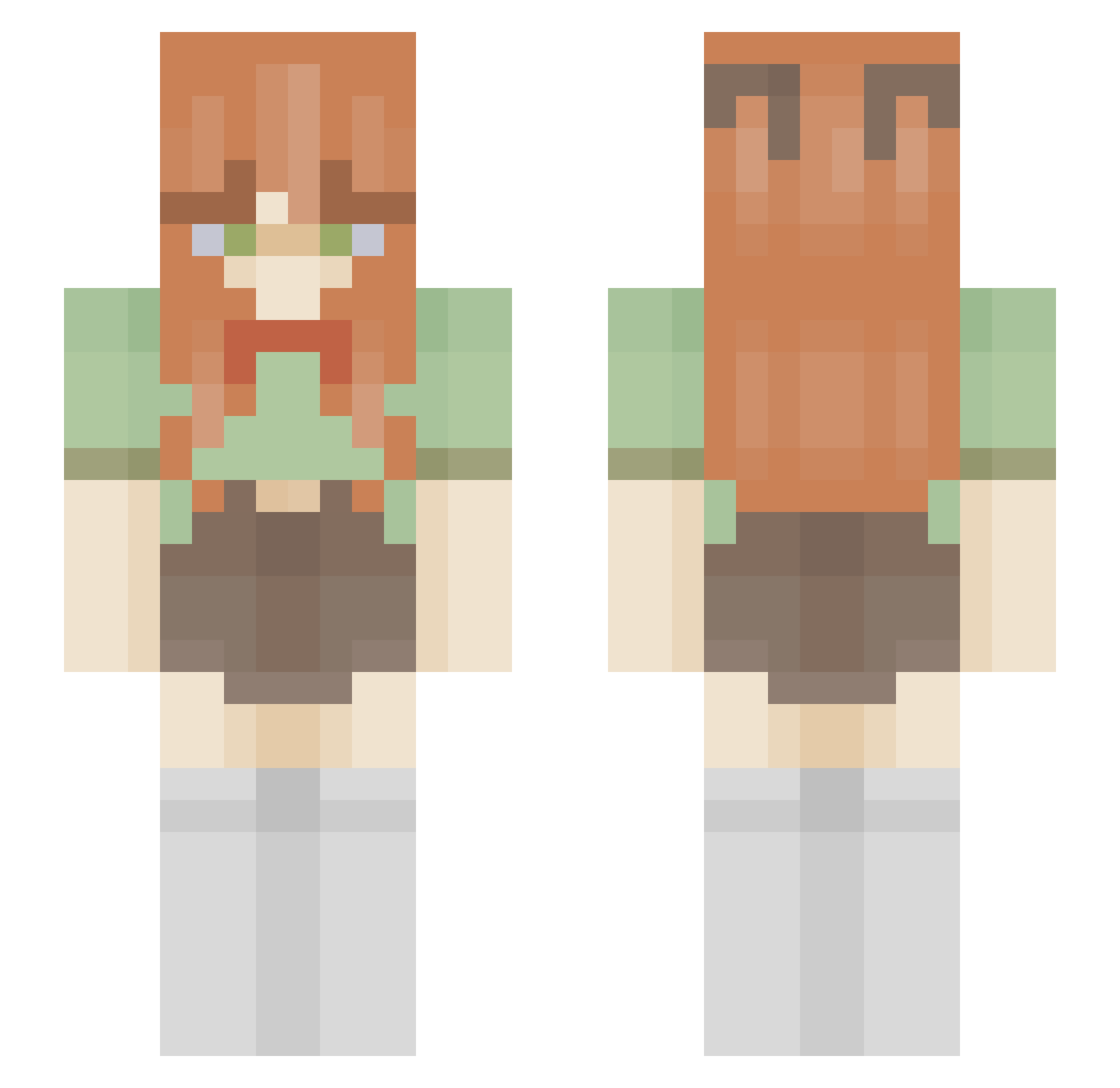 qJessi Minecraft skin, front and back view