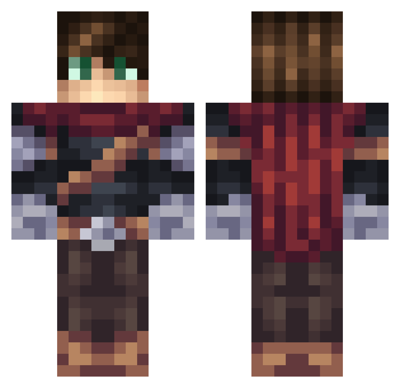 Forfeiture Minecraft skin, front and back view