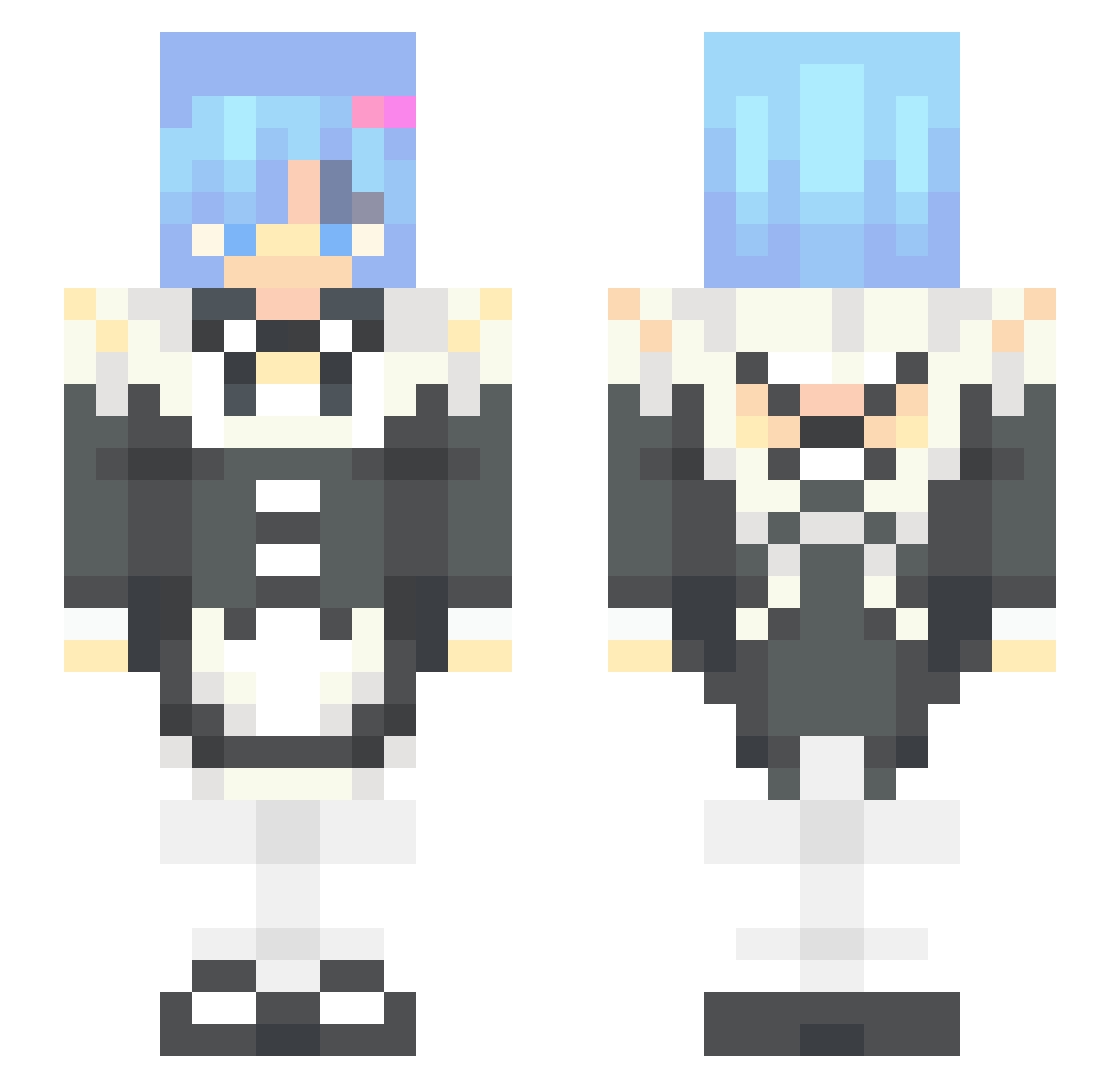 Solo_L Minecraft skin, front and back view