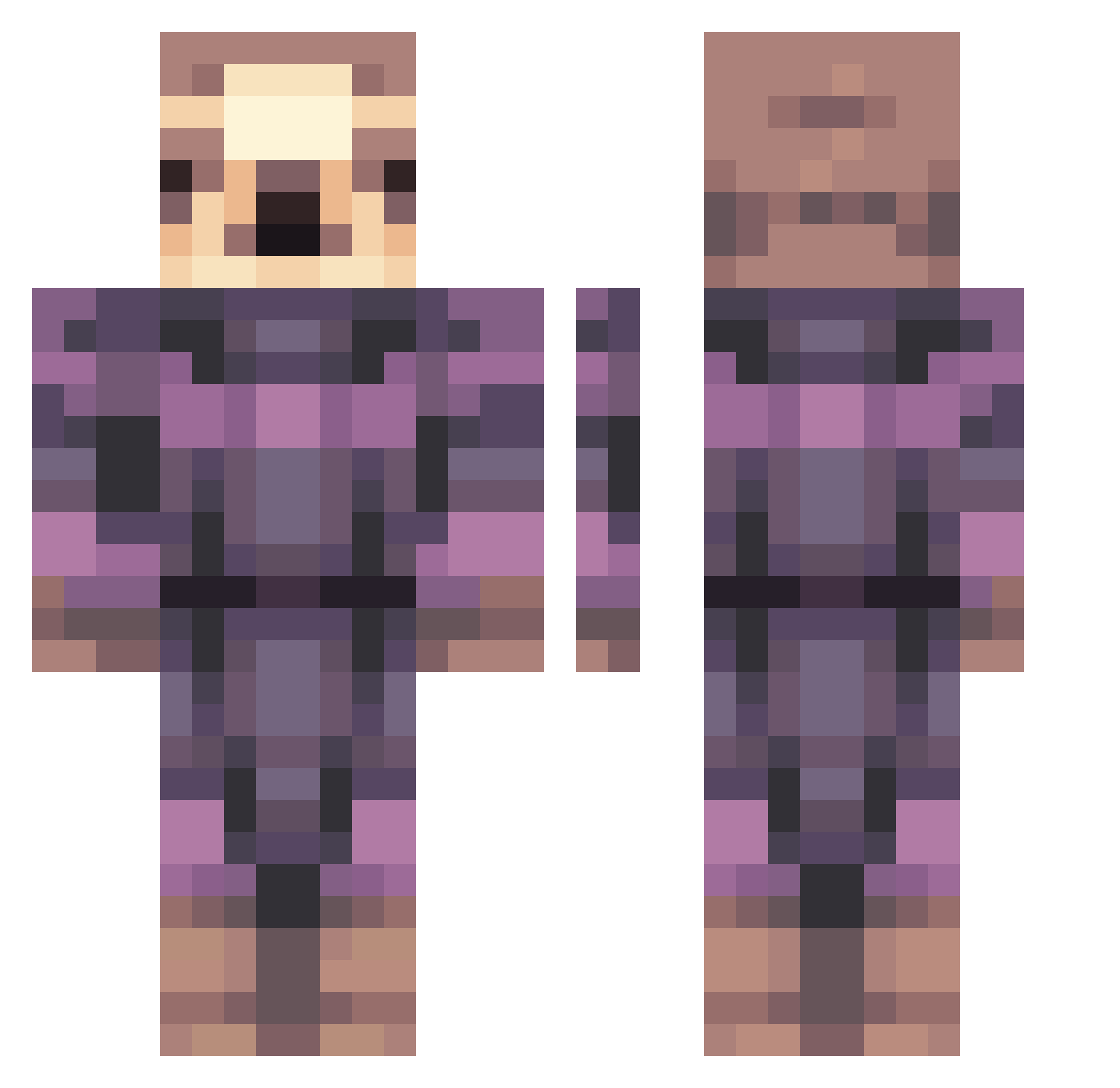 Nic_________ Minecraft skin, front and back view