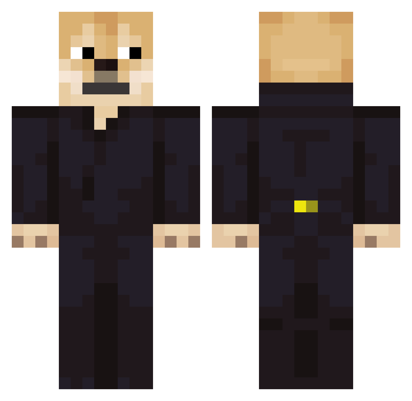 zonito Minecraft skin, front and back view