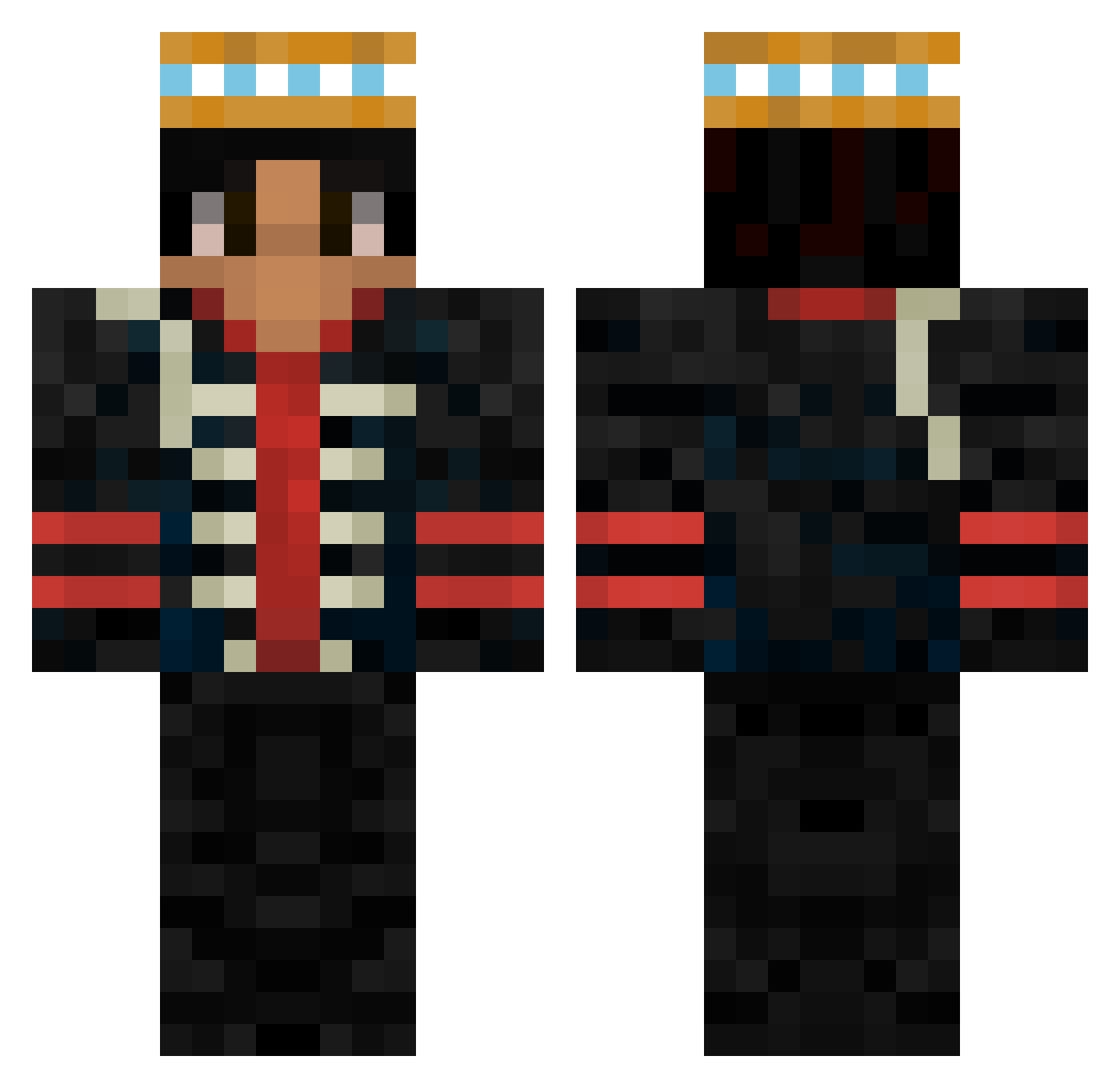 John_Nativity Minecraft skin, front and back view