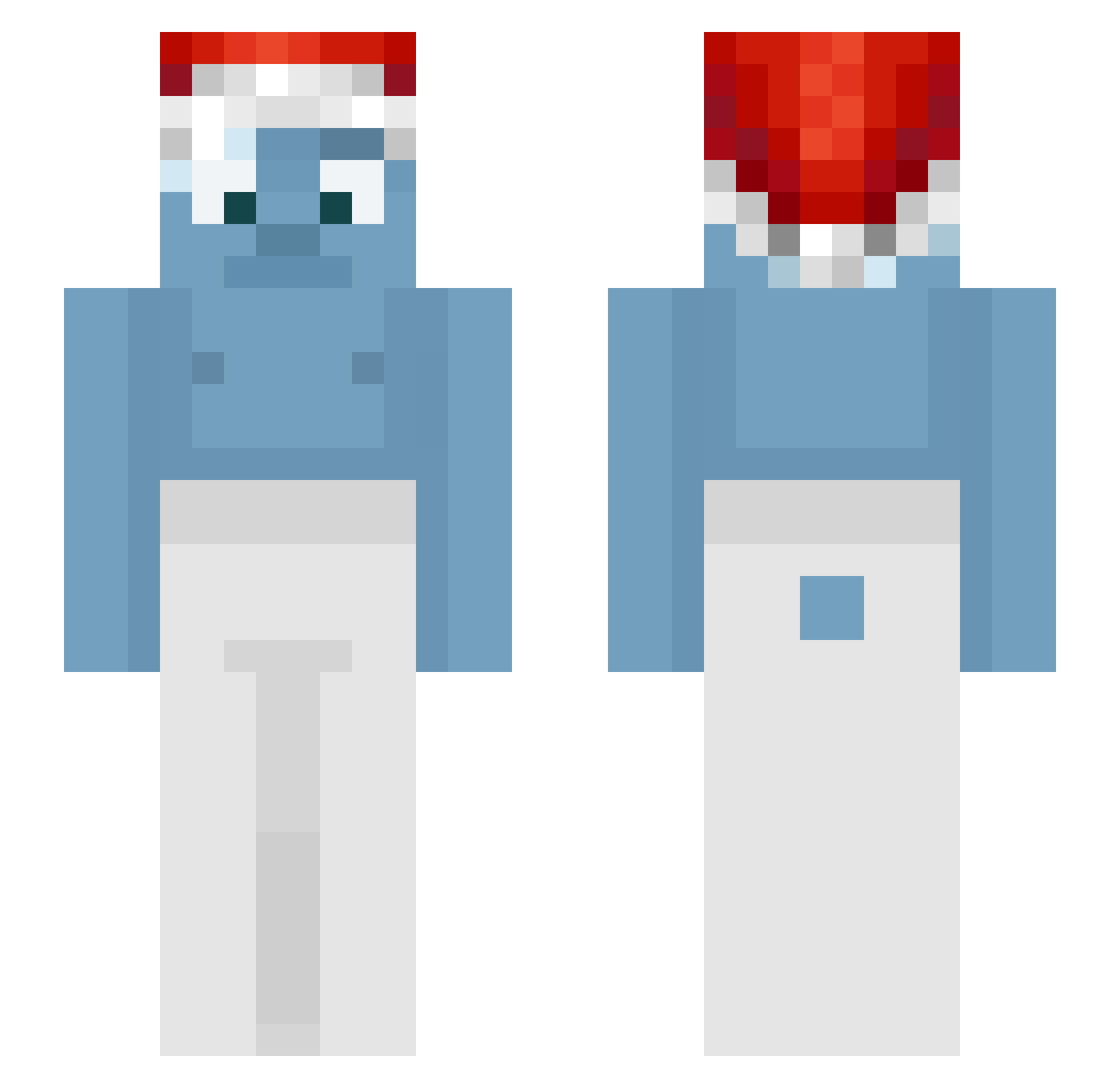 Kukixs Minecraft skin, front and back view