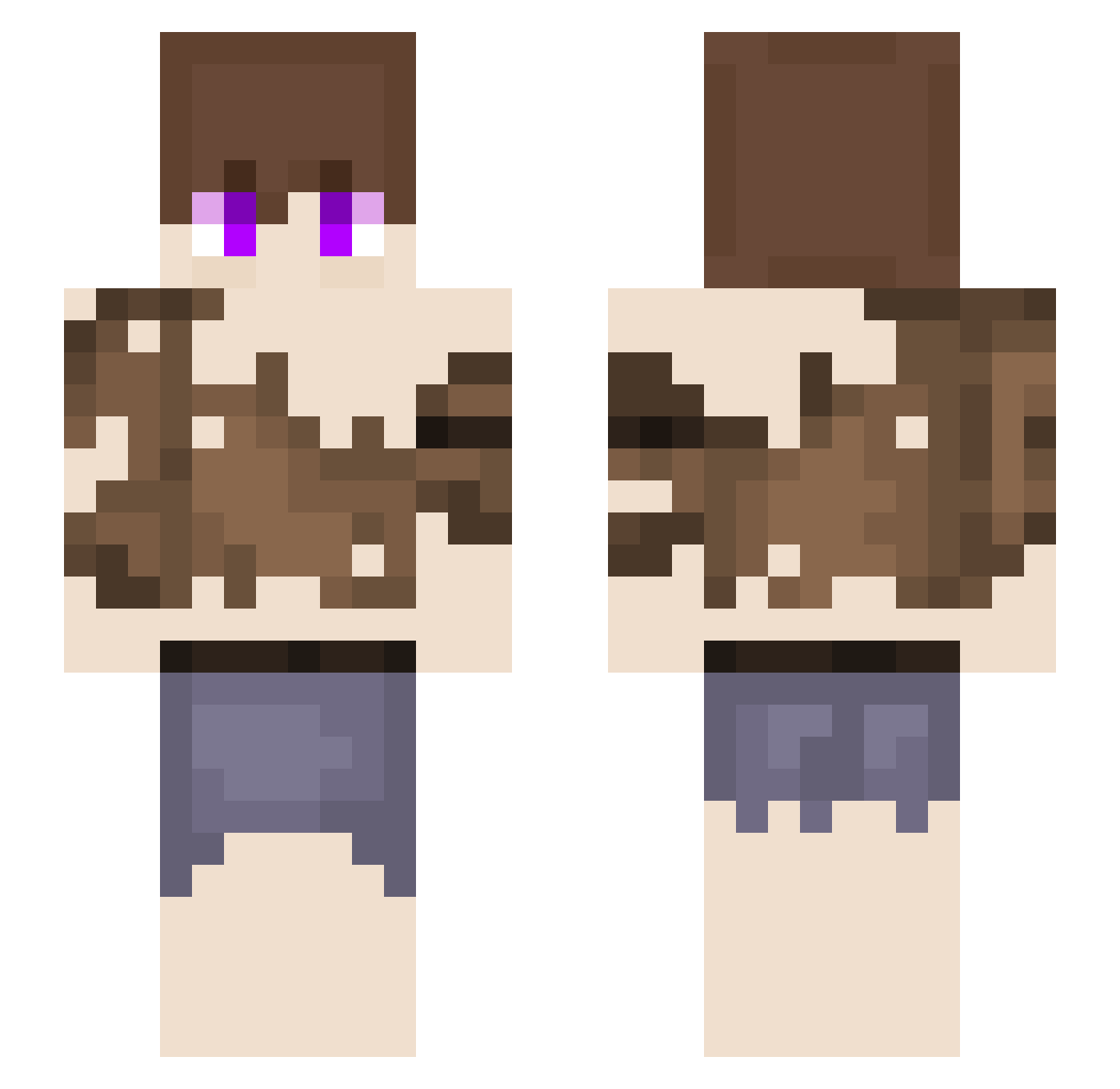 Rizuka Minecraft skin, front and back view