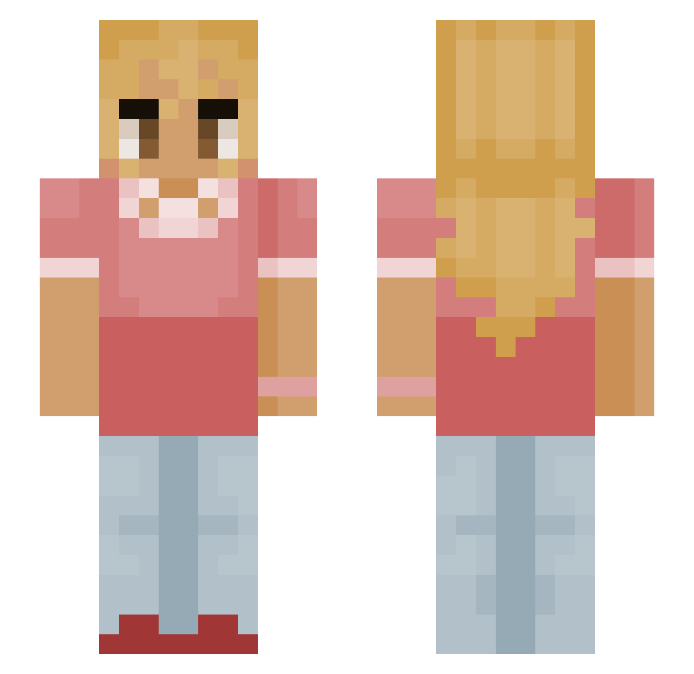 milq_y Minecraft skin, front and back view