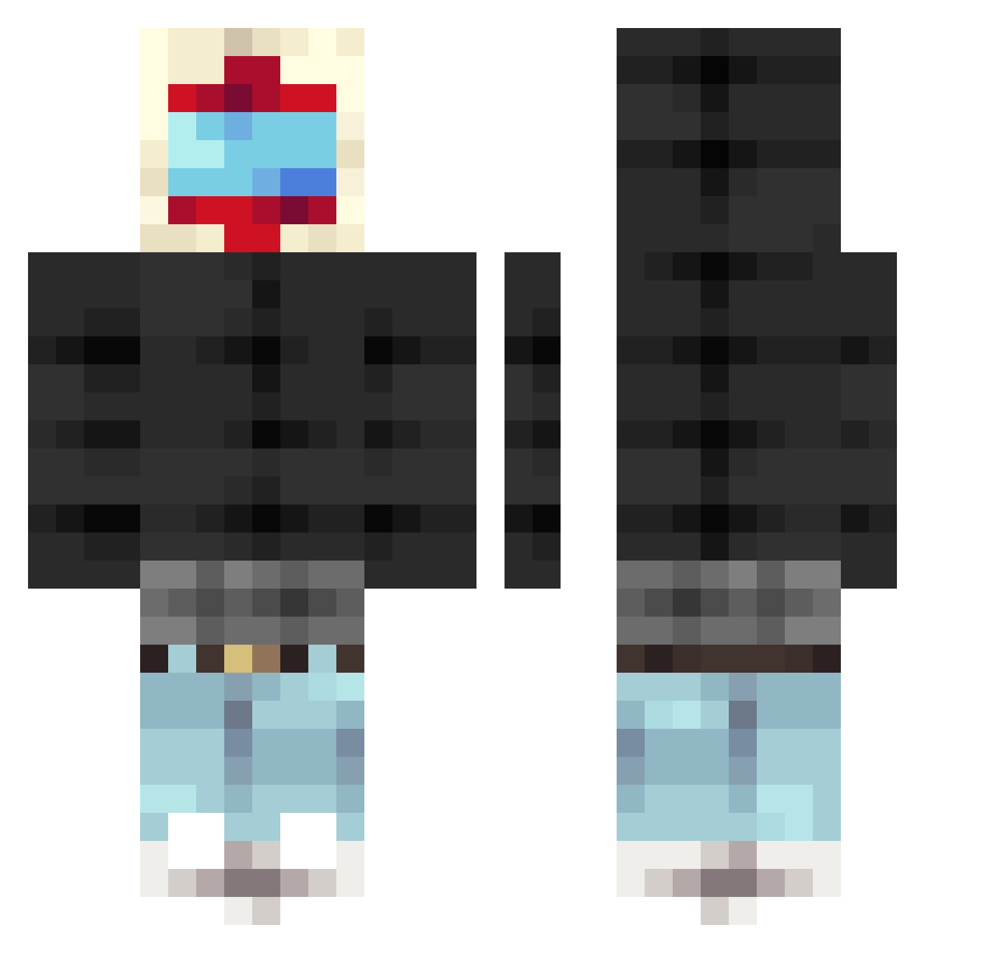 cactufr Minecraft skin, front and back view