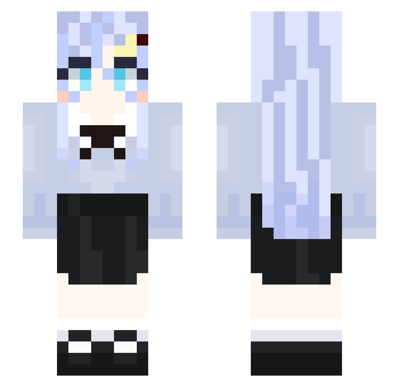 monkiBNN Minecraft skin, front and back view