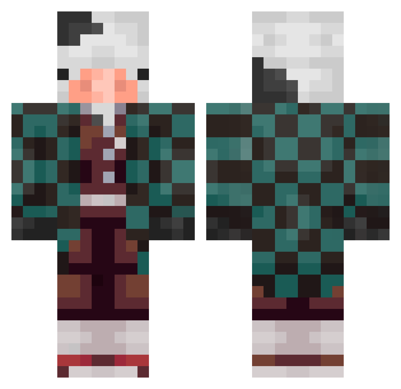 Rubieto Minecraft skin, front and back view