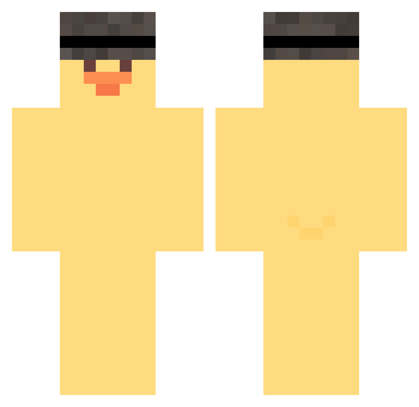 GrebesTheBird Minecraft skin, front and back view