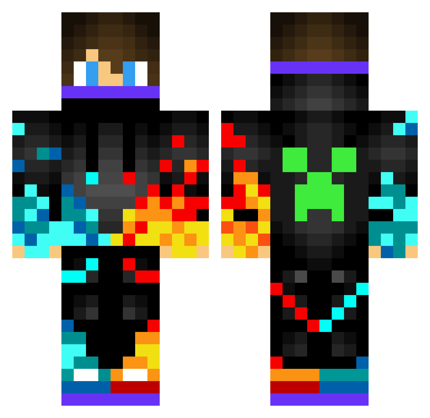 Inorisan Minecraft skin, front and back view
