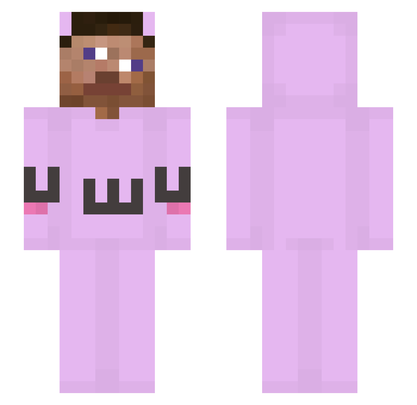 IRomSol Minecraft skin, front and back view