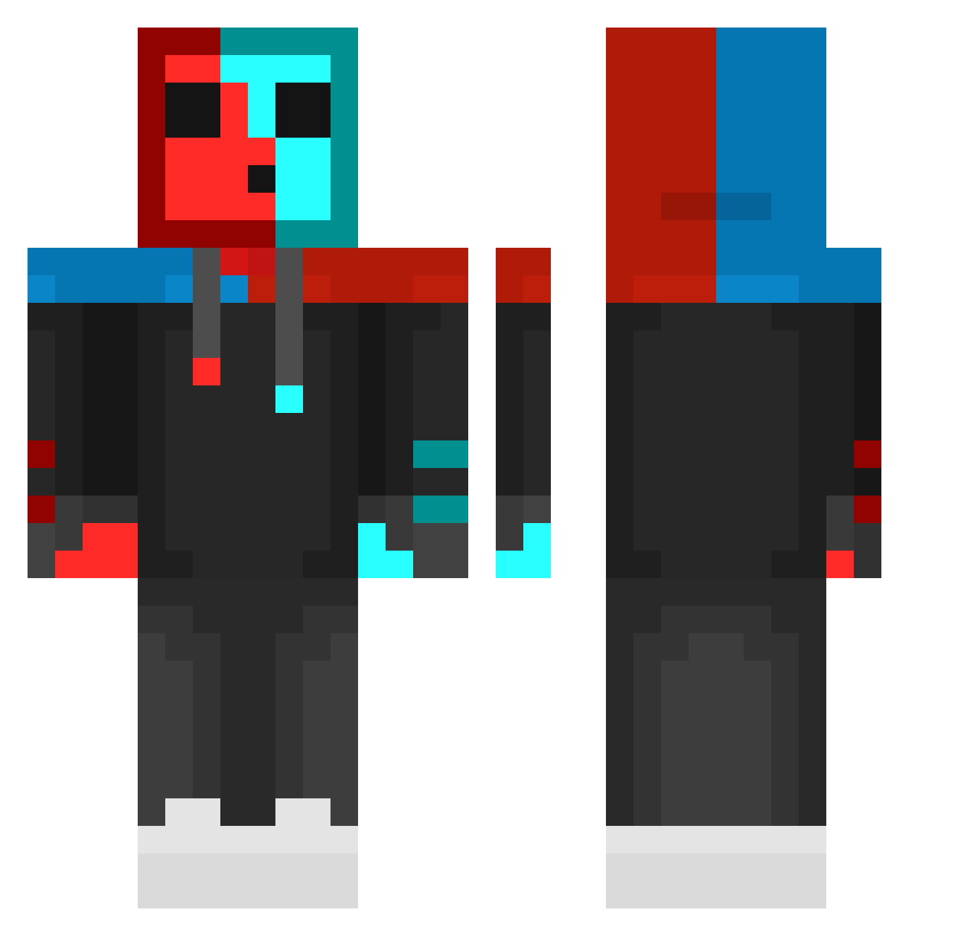 Re4nly Minecraft skin, front and back view