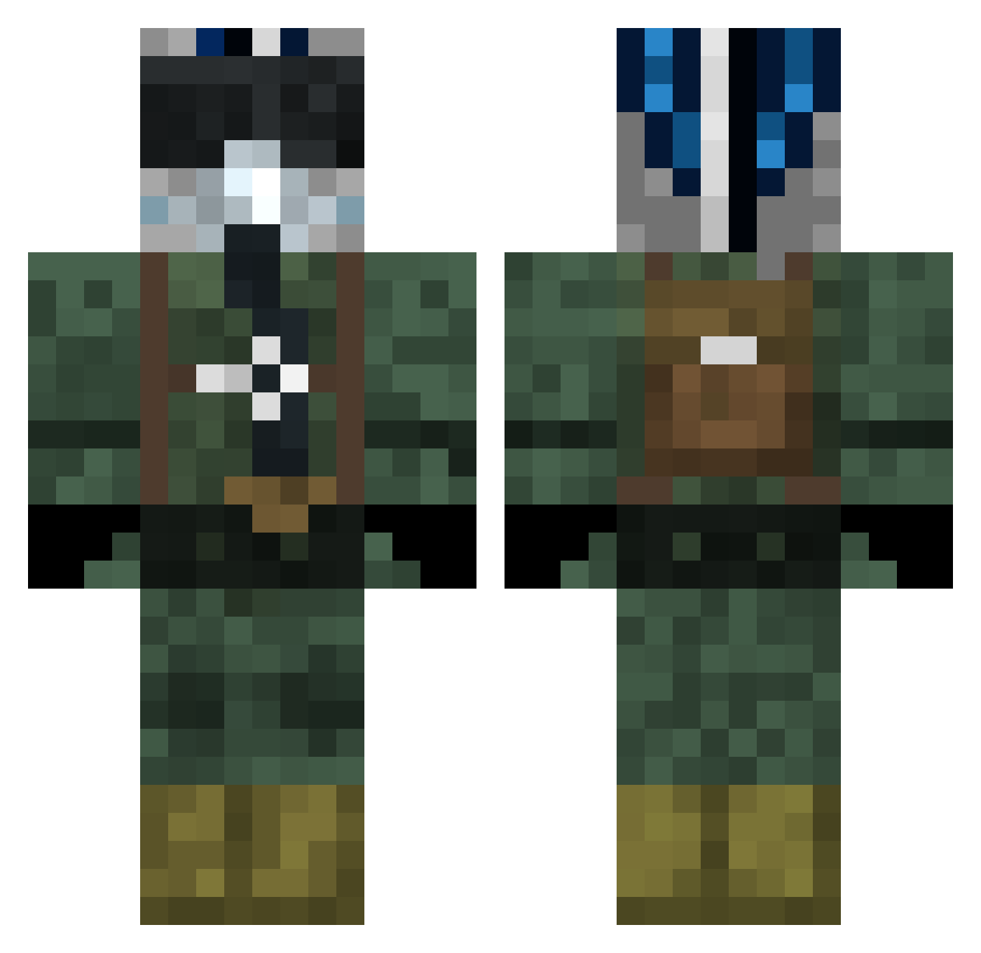 DrBoomtang Minecraft skin, front and back view