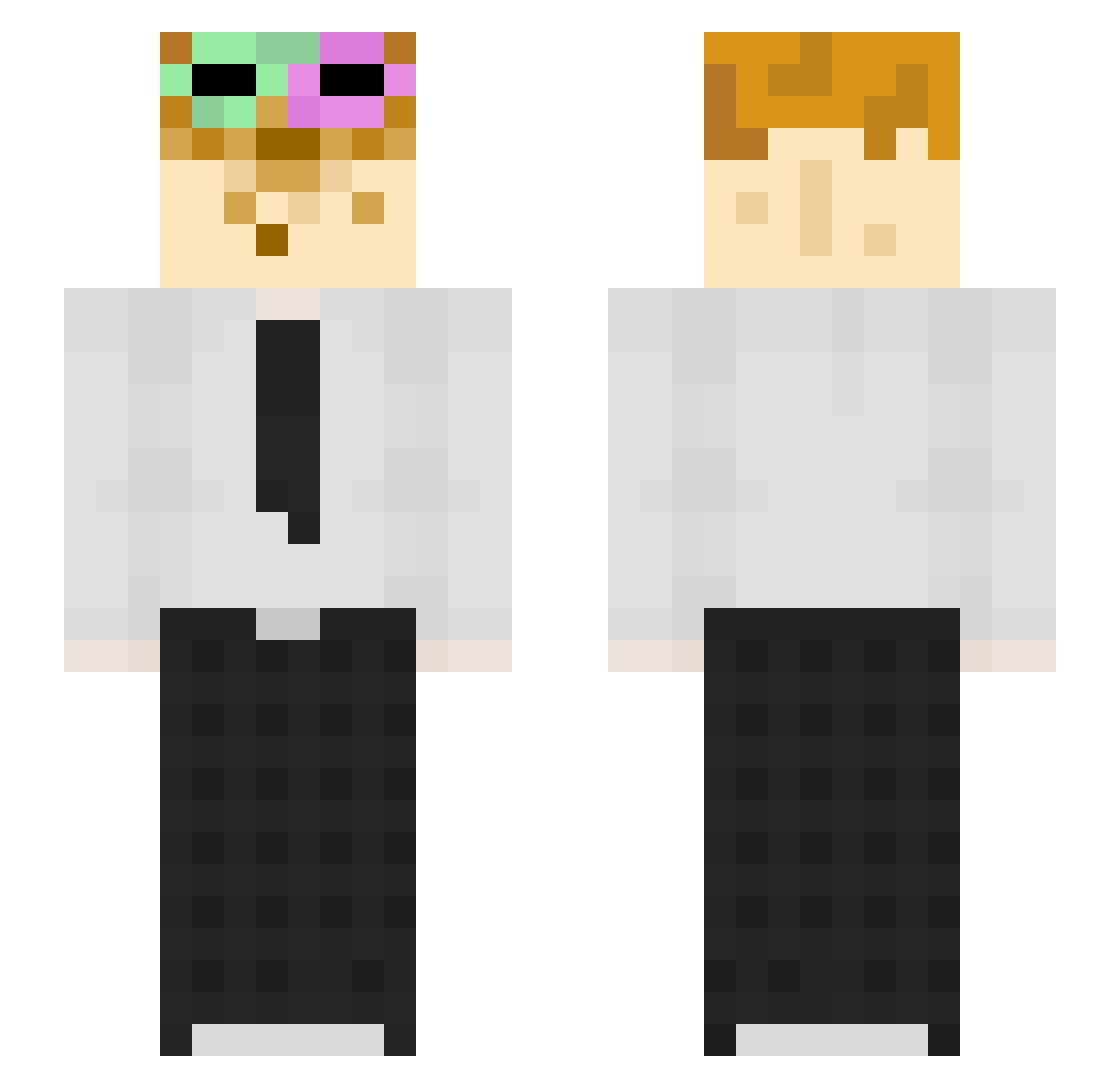 StepikPuknul Minecraft skin, front and back view