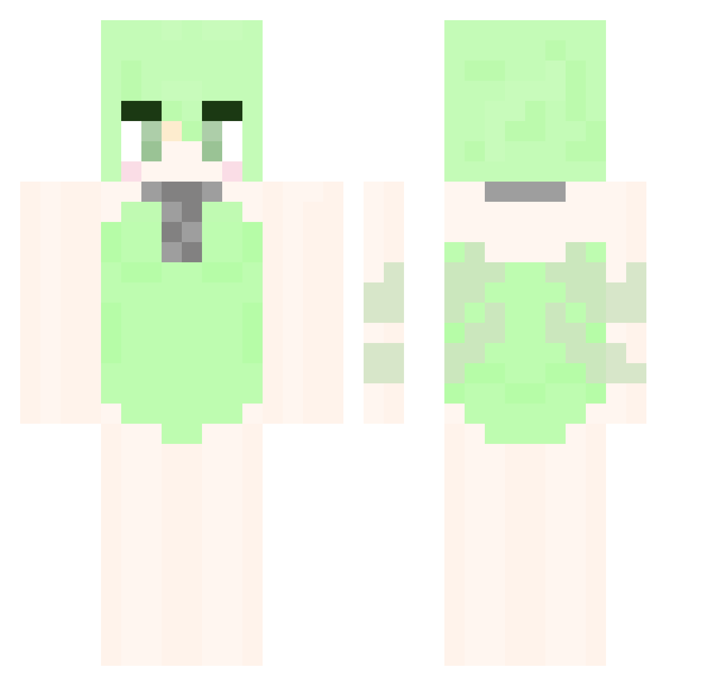 faxlore Minecraft skin, front and back view