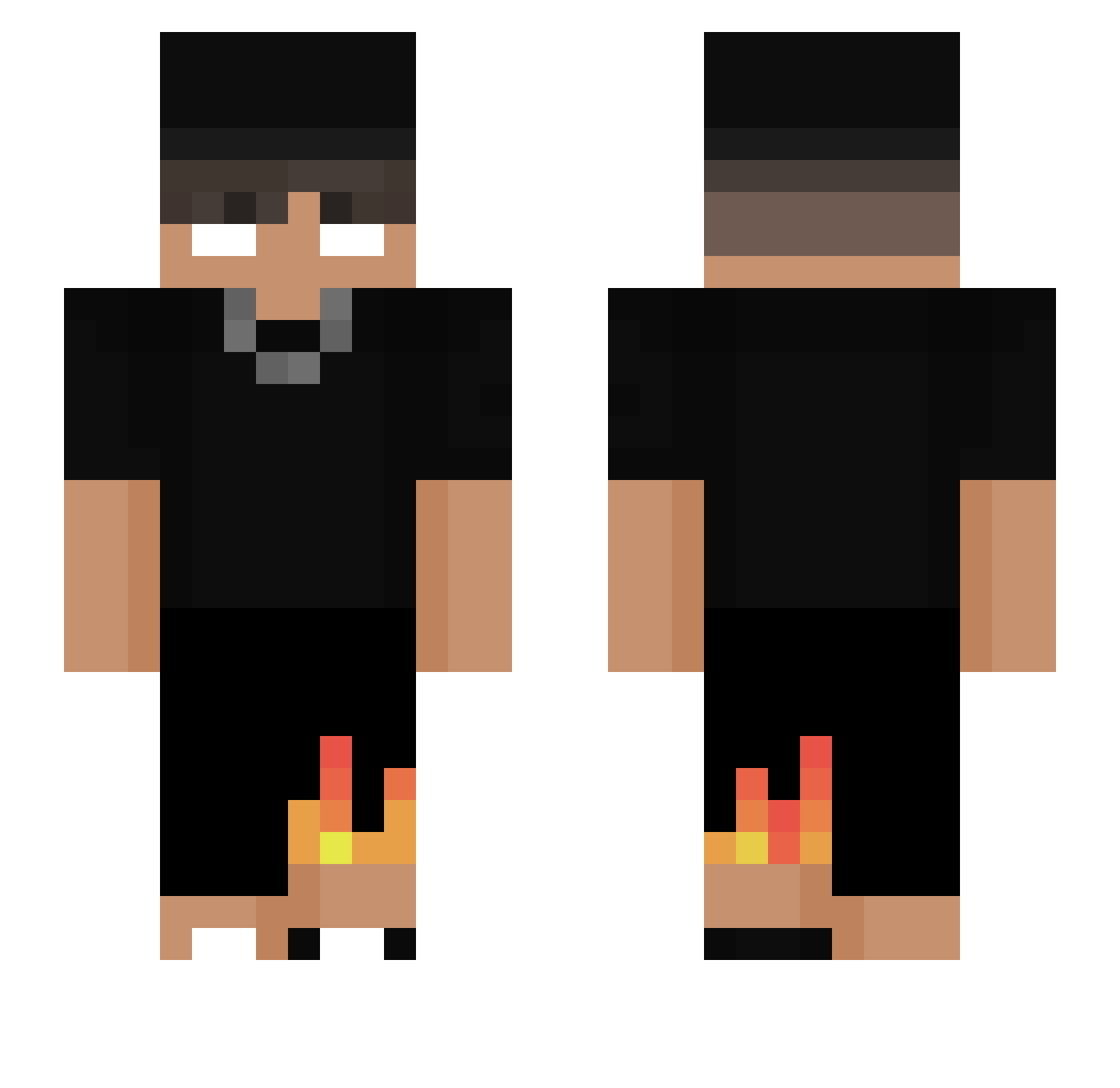 MeHacesFalta Minecraft skin, front and back view