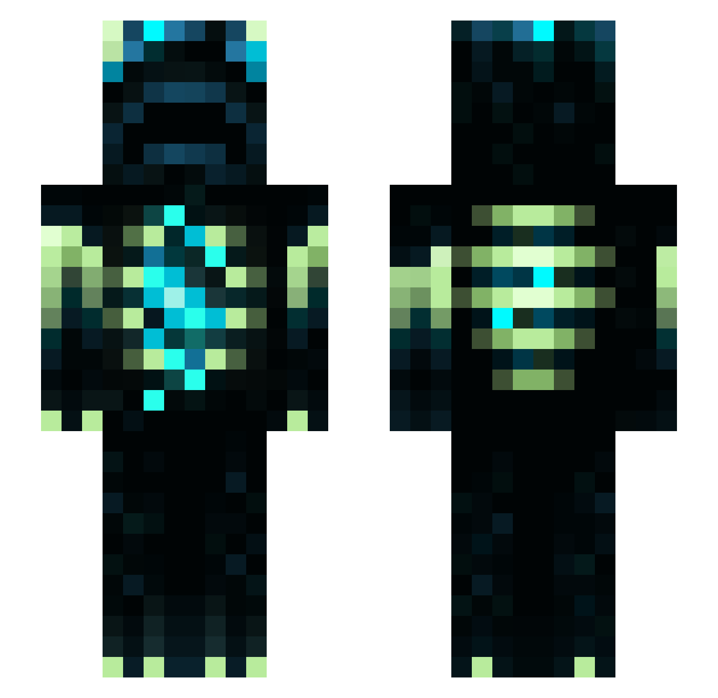 Eumcham Minecraft skin, front and back view