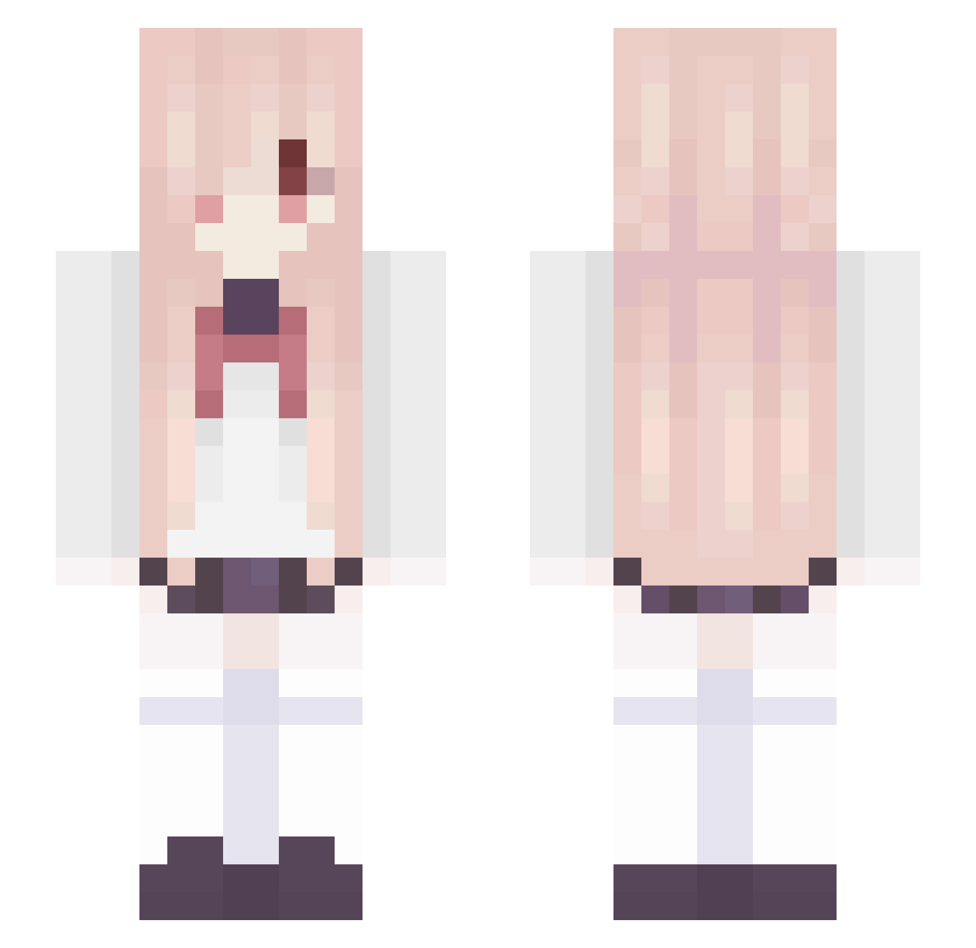 fewtall Minecraft skin, front and back view