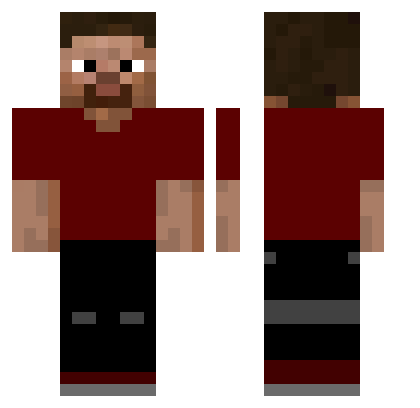 lRoryl Minecraft skin, front and back view
