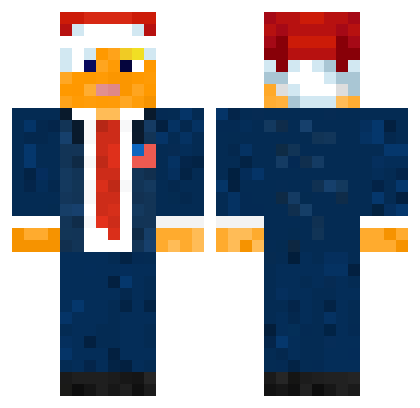 Senne_Dhp Minecraft skin, front and back view