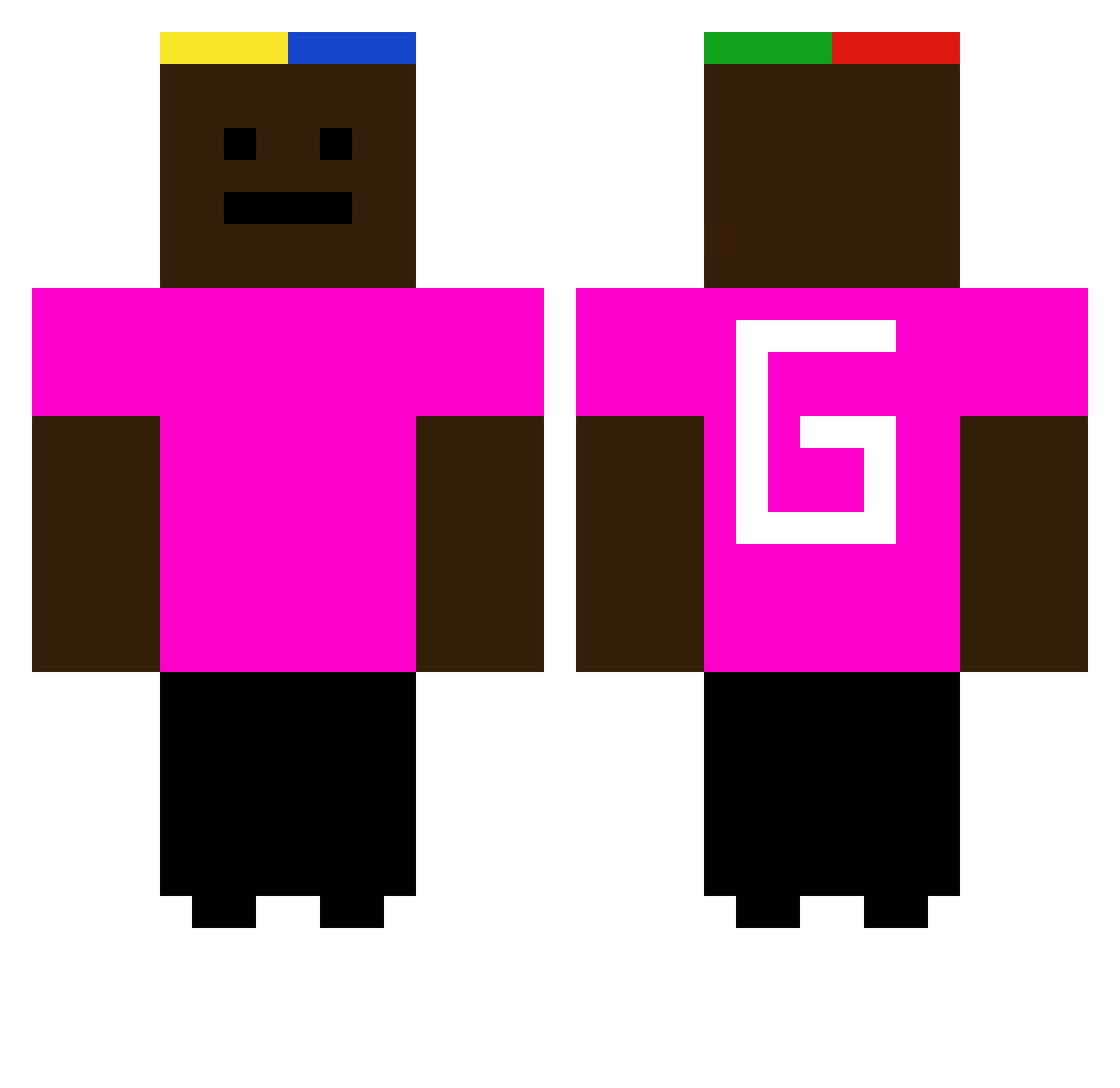 Bandyolo Minecraft skin, front and back view