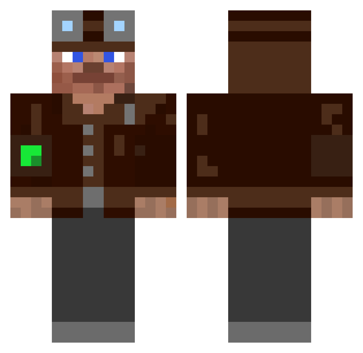 karasikkk Minecraft skin, front and back view