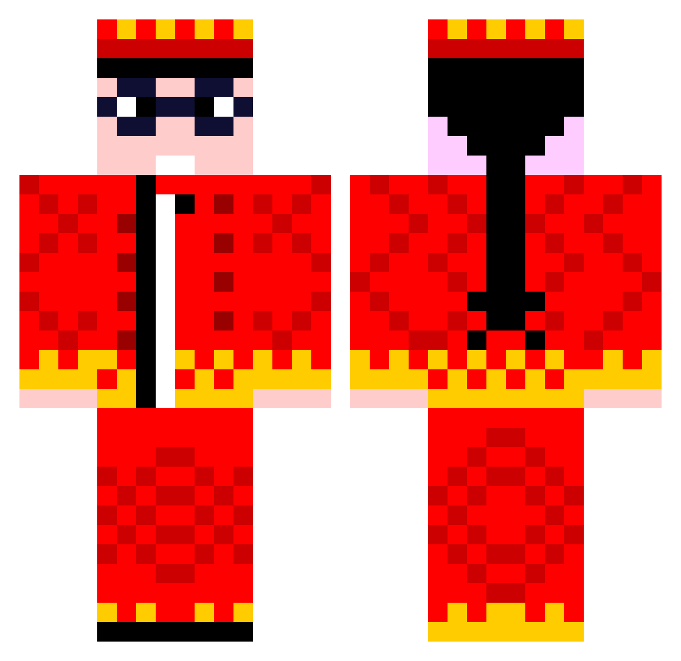 Amingmong Minecraft skin, front and back view