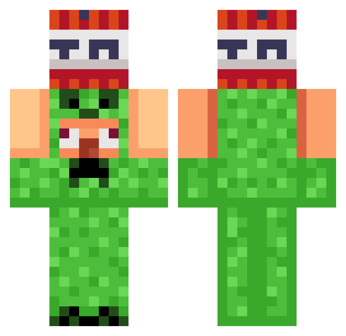 Gebby13 Minecraft skin, front and back view