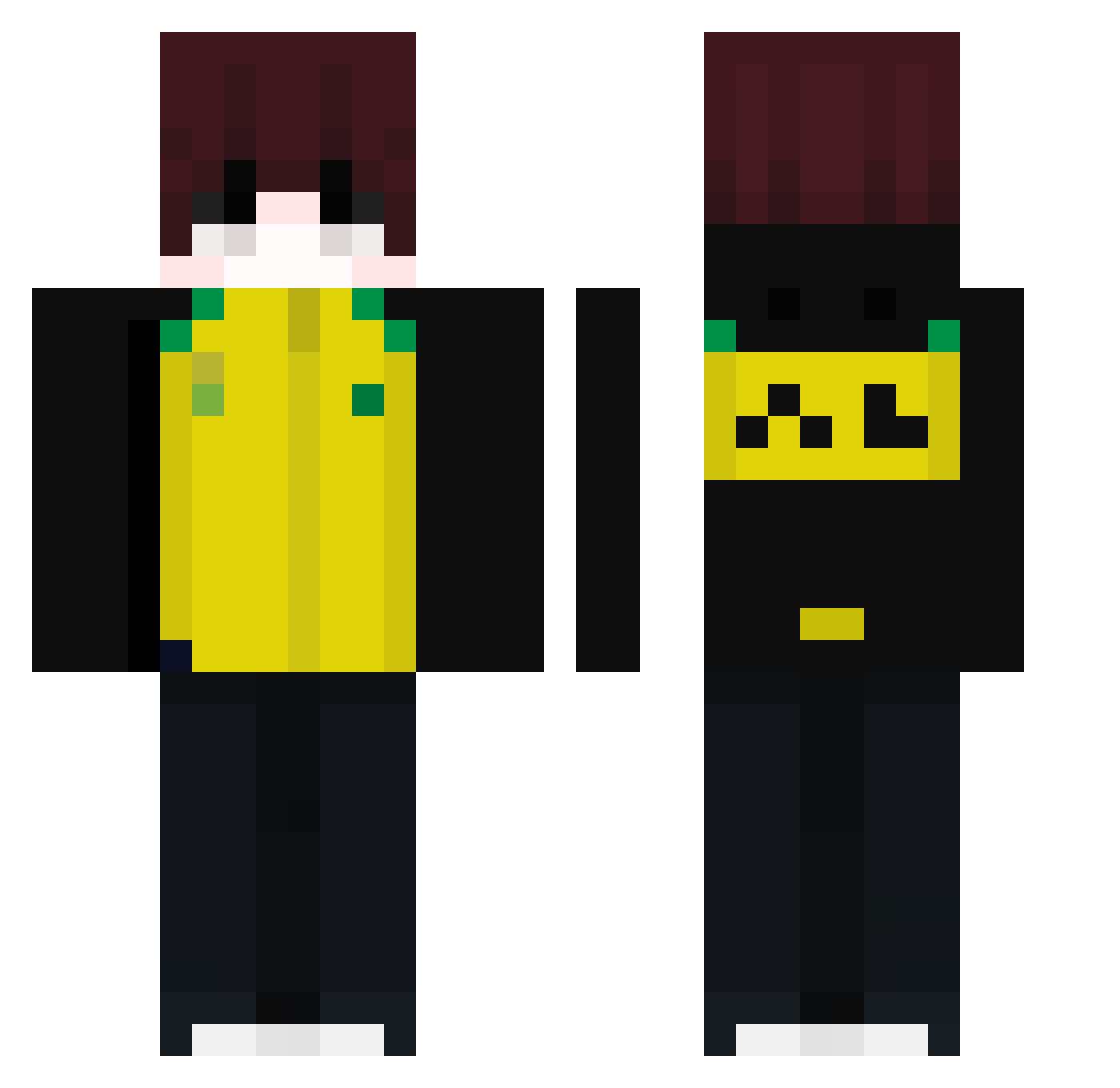 Azktriller Minecraft skin, front and back view