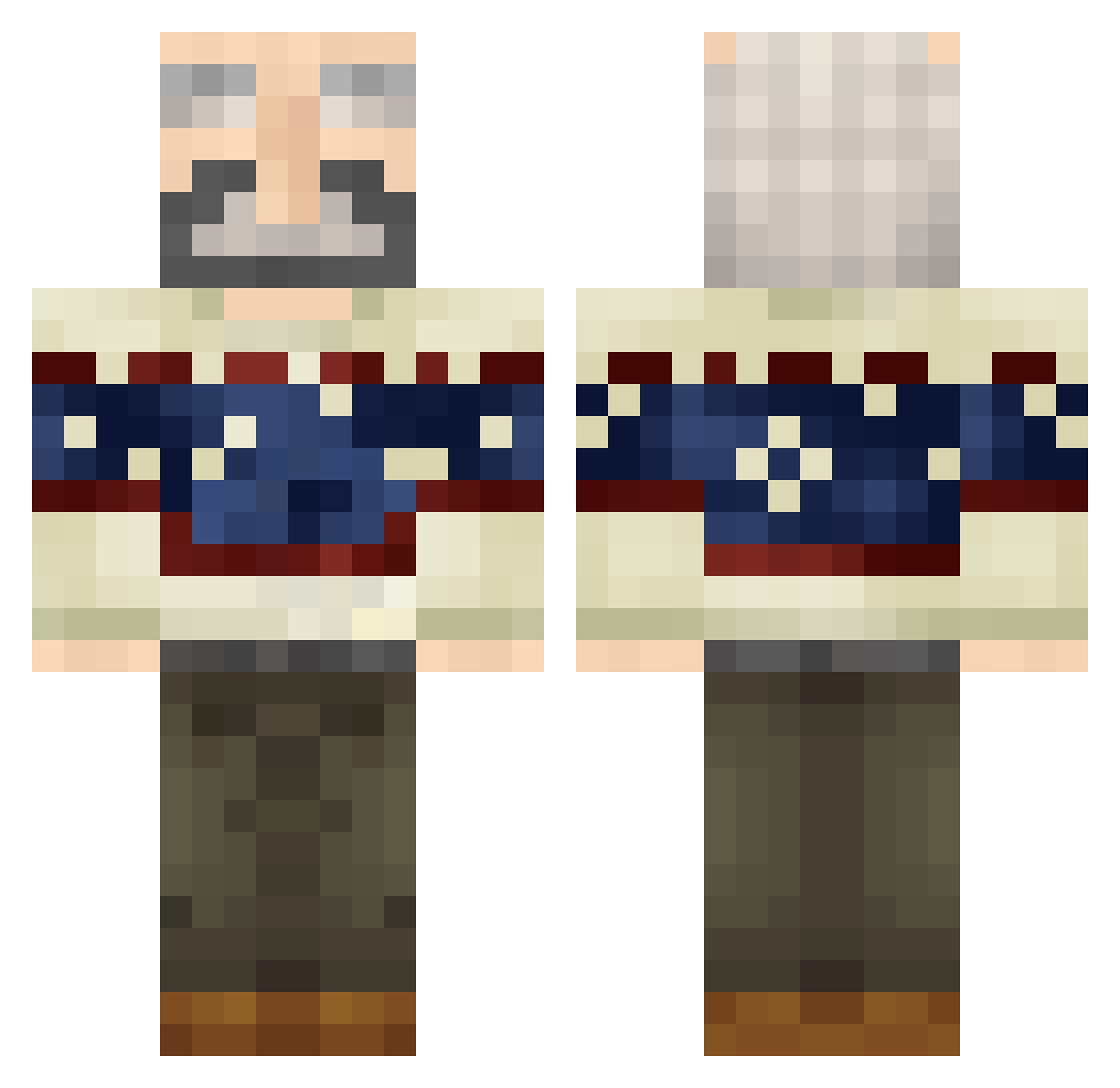 Saily Minecraft skin, front and back view