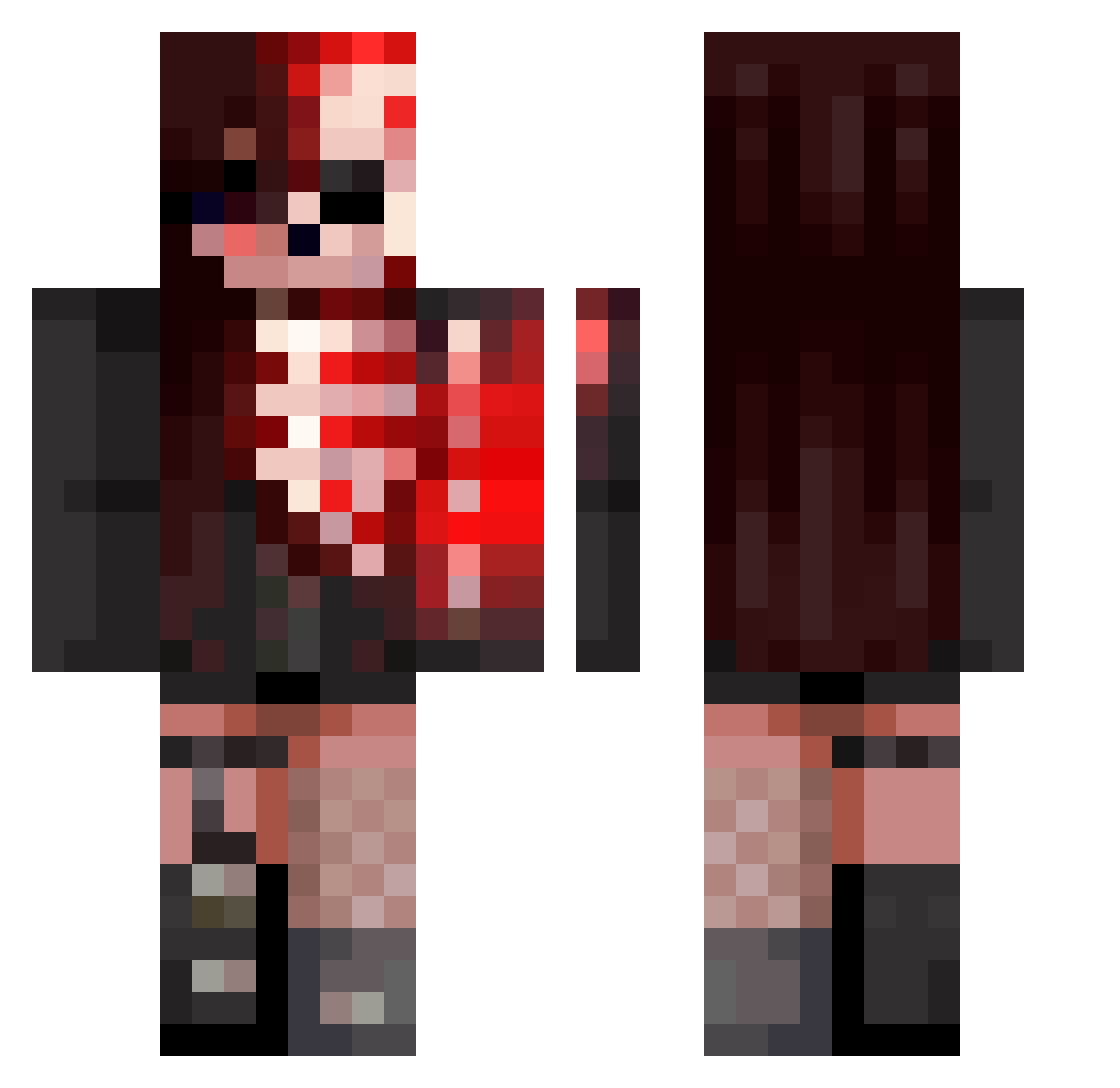 6n6nd6 Minecraft skin, front and back view