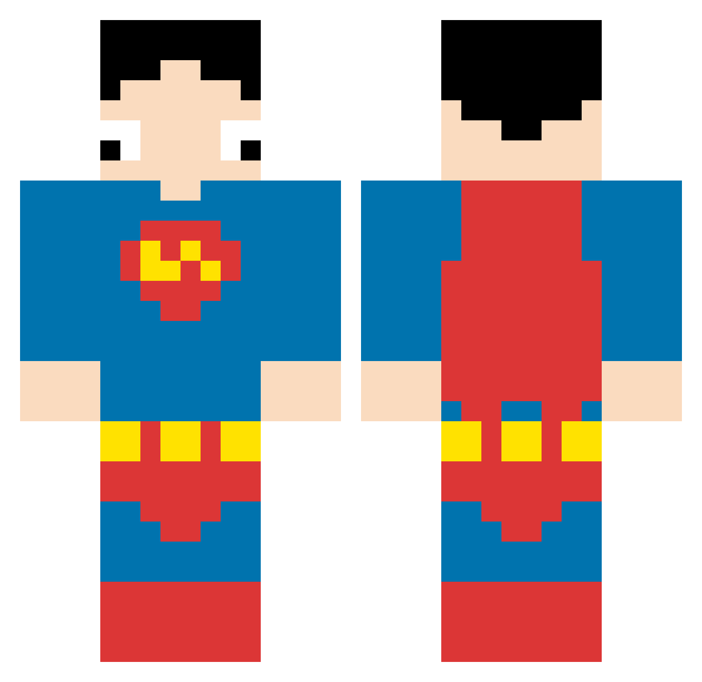 Afgepakt Minecraft skin, front and back view