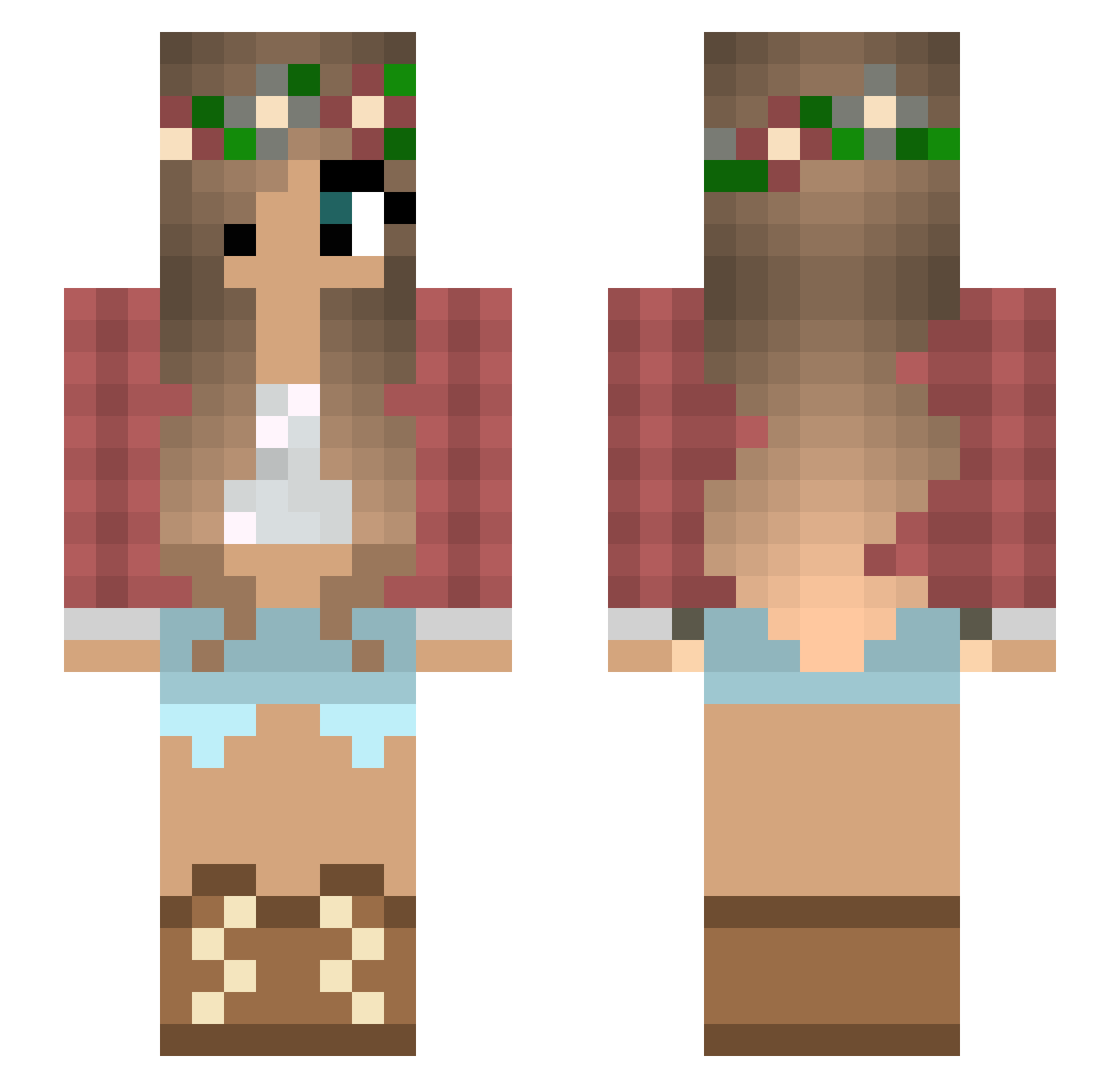 Gwenni Minecraft skin, front and back view
