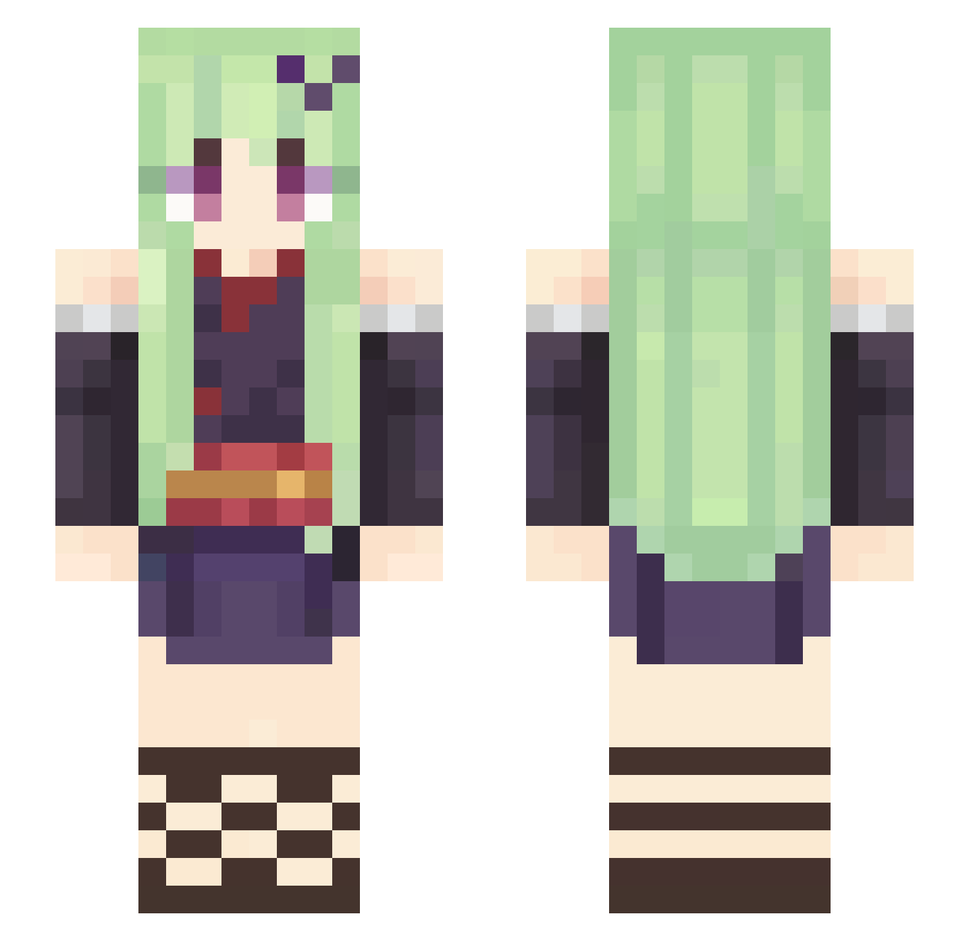 Cuukr Minecraft skin, front and back view