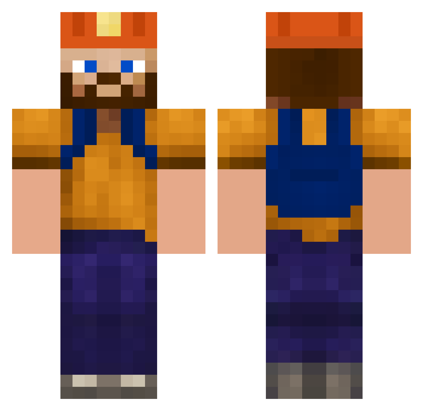 shaharDai Minecraft skin, front and back view