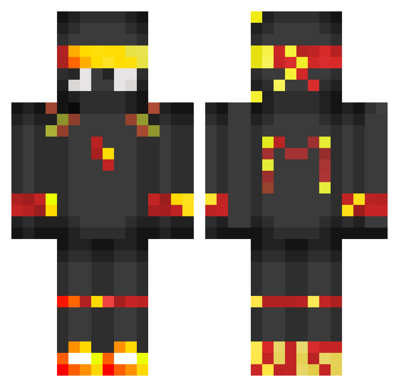 Matjos Minecraft skin, front and back view