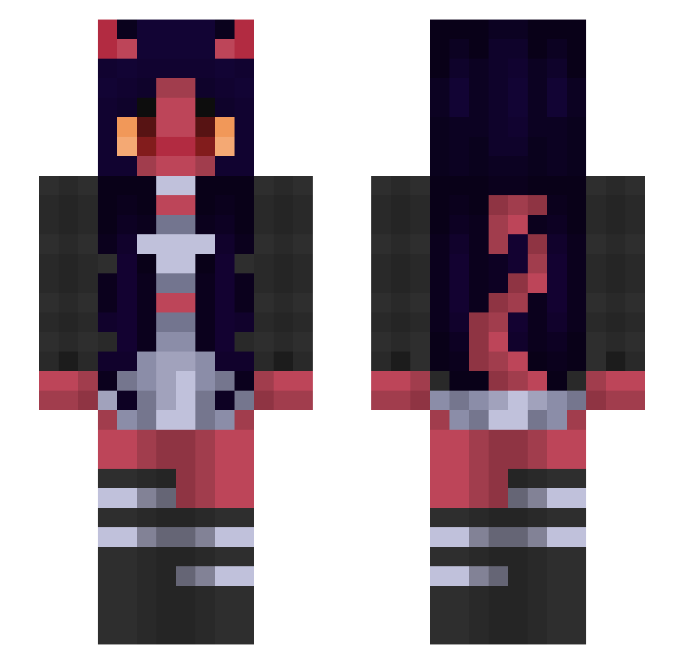 Daniellaaa Minecraft skin, front and back view