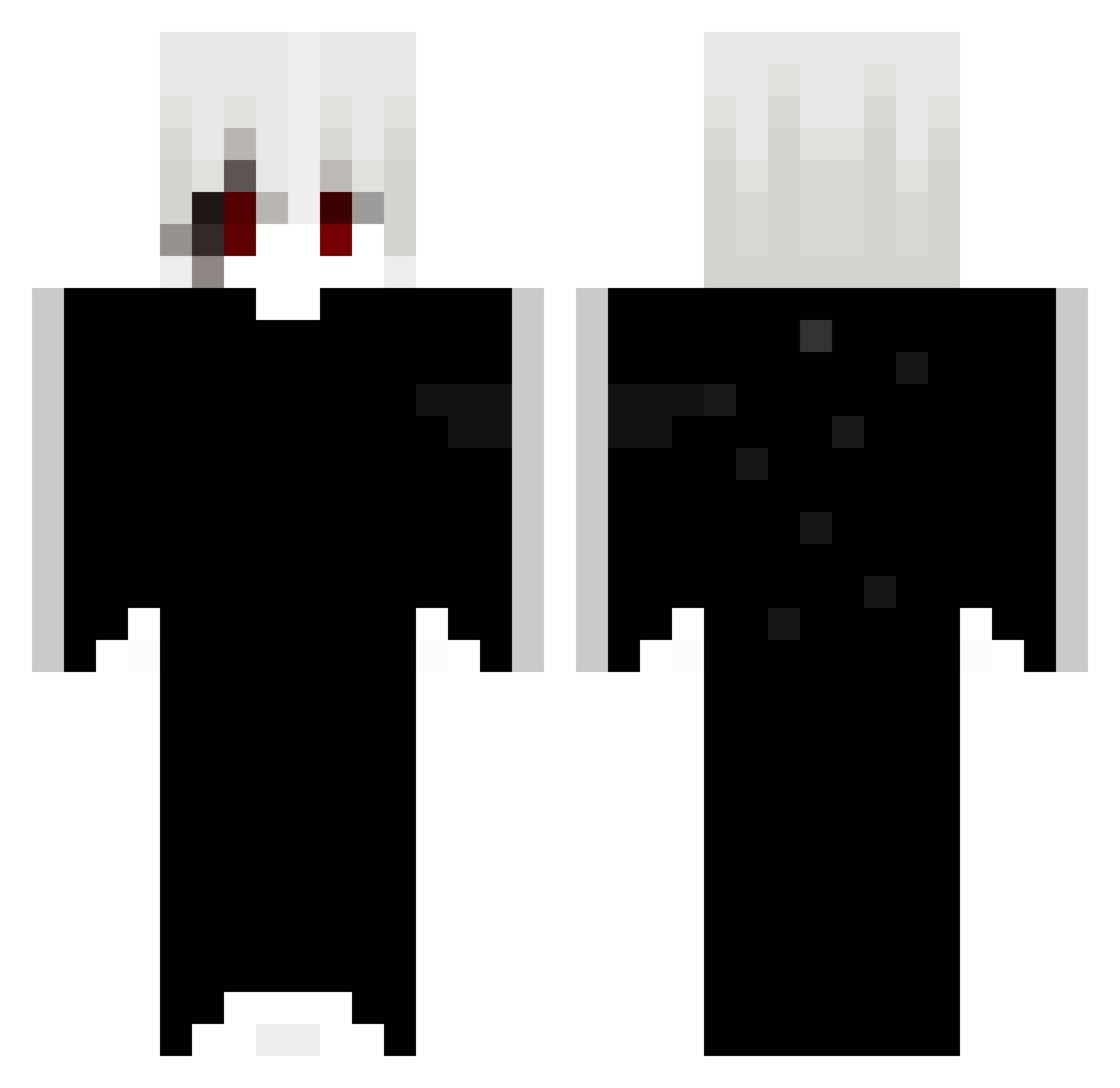 y1zv Minecraft skin, front and back view