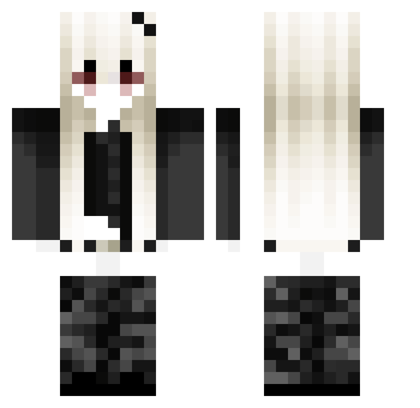 testinghohix Minecraft skin, front and back view