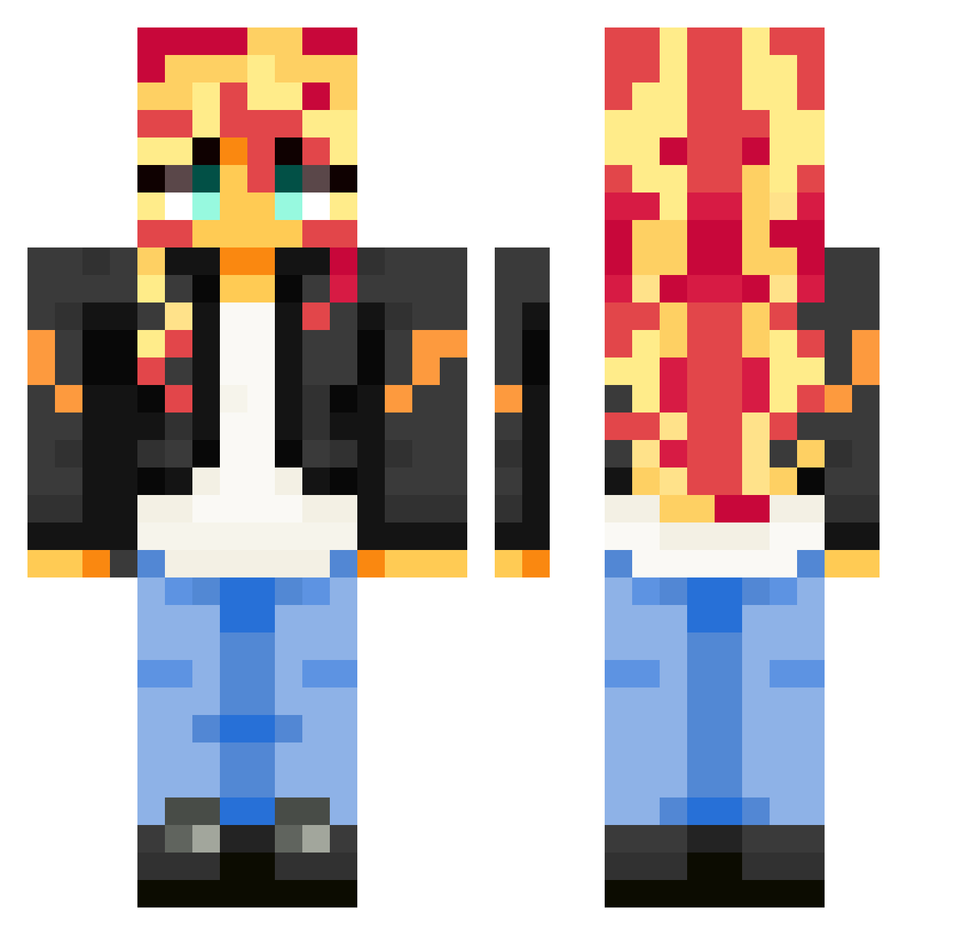 ApolloniaStarz Minecraft skin, front and back view
