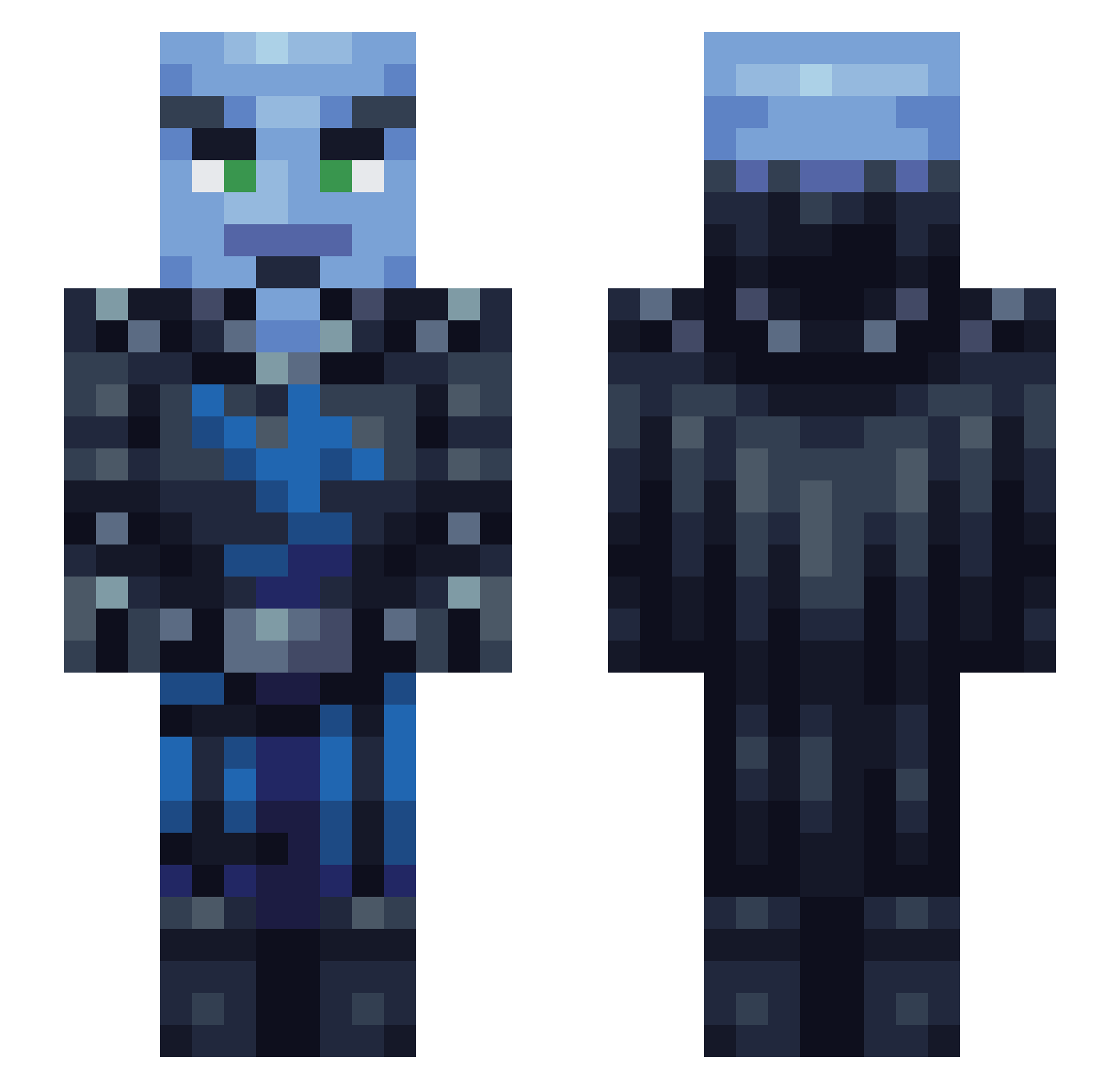 skelly53 Minecraft skin, front and back view
