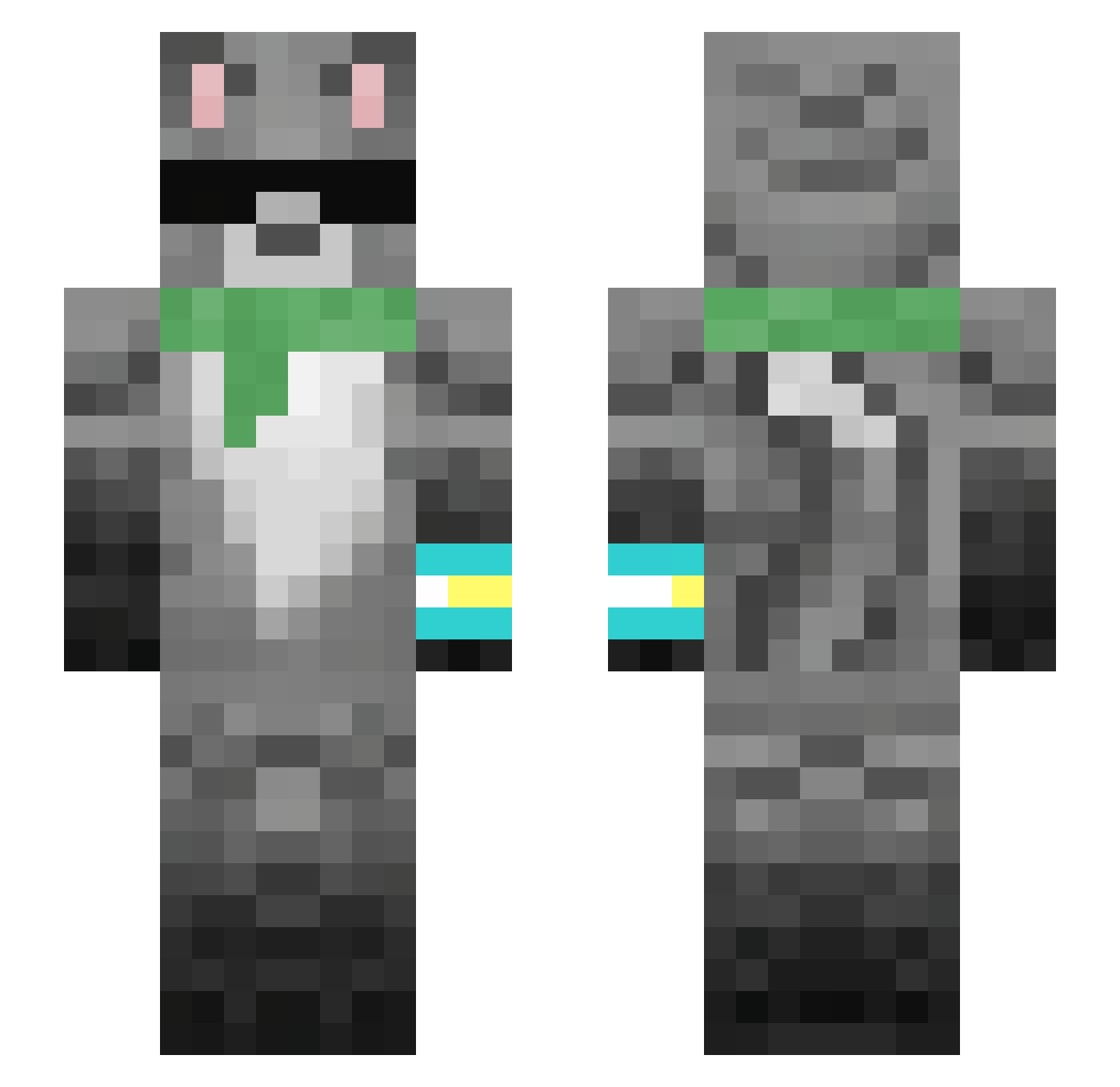 Lalato07 Minecraft skin, front and back view