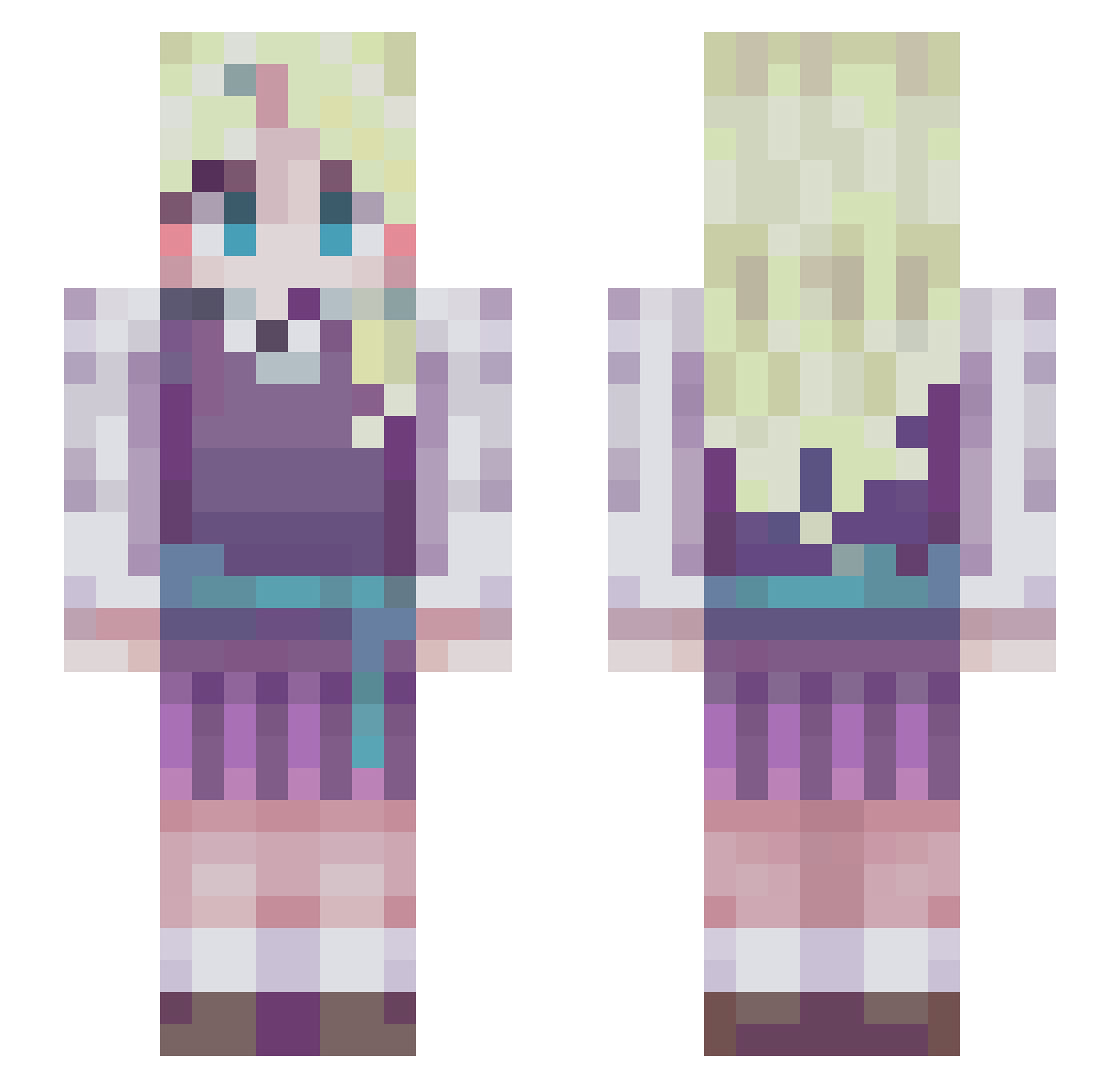 Salamandersee Minecraft skin, front and back view