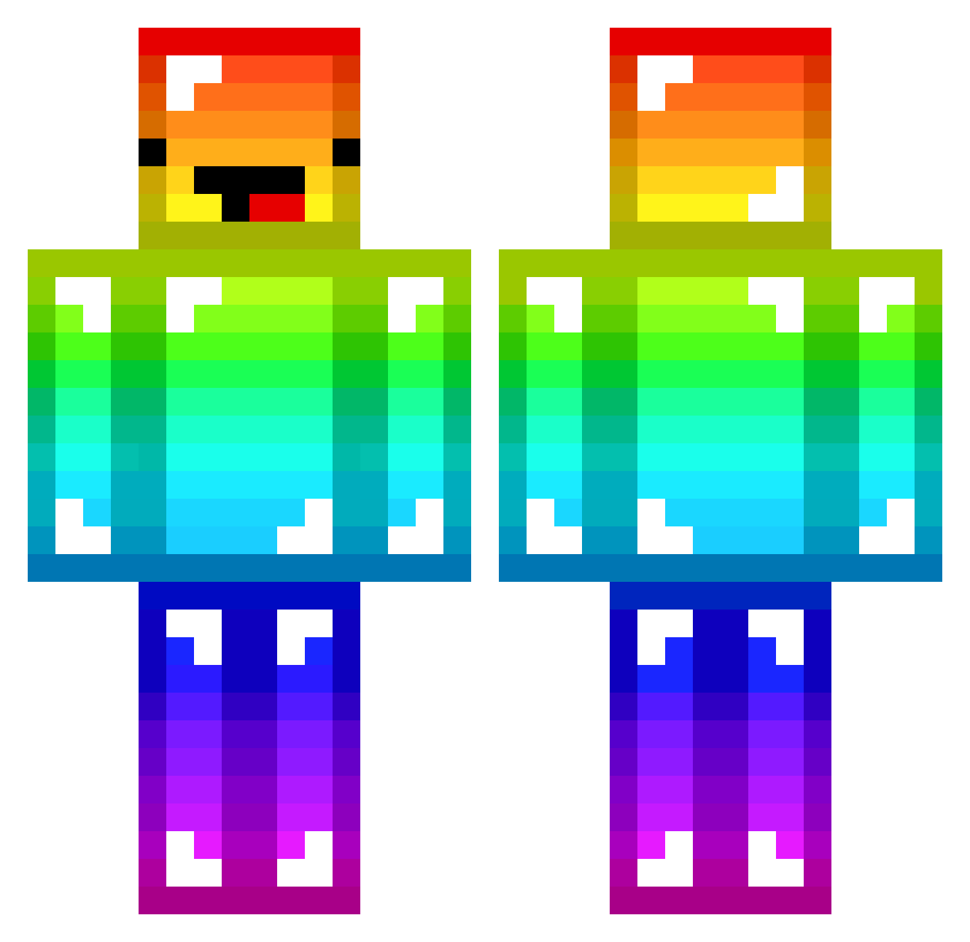 MrsBread Minecraft skin, front and back view